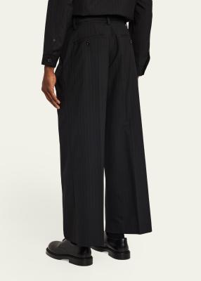 SACAI Chalk Stripe Wool Pants - Bergdorf Goodman