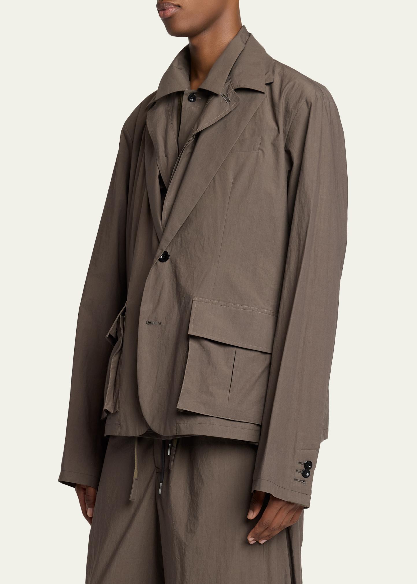 sacai Men's Cotton Layered Shirt Jacket - Bergdorf Goodman