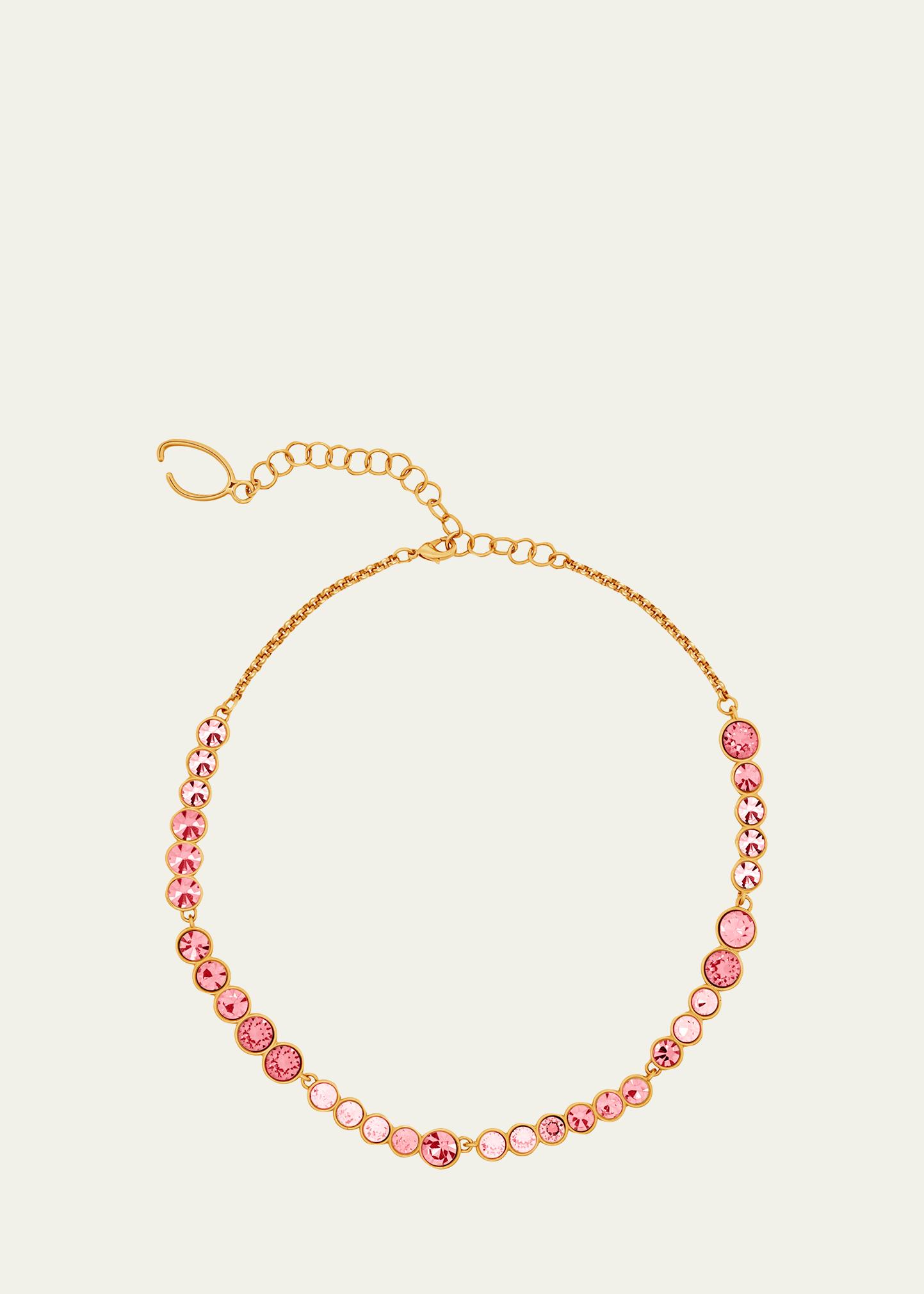 Oscar De La Renta Cascade Rhinestone Necklace