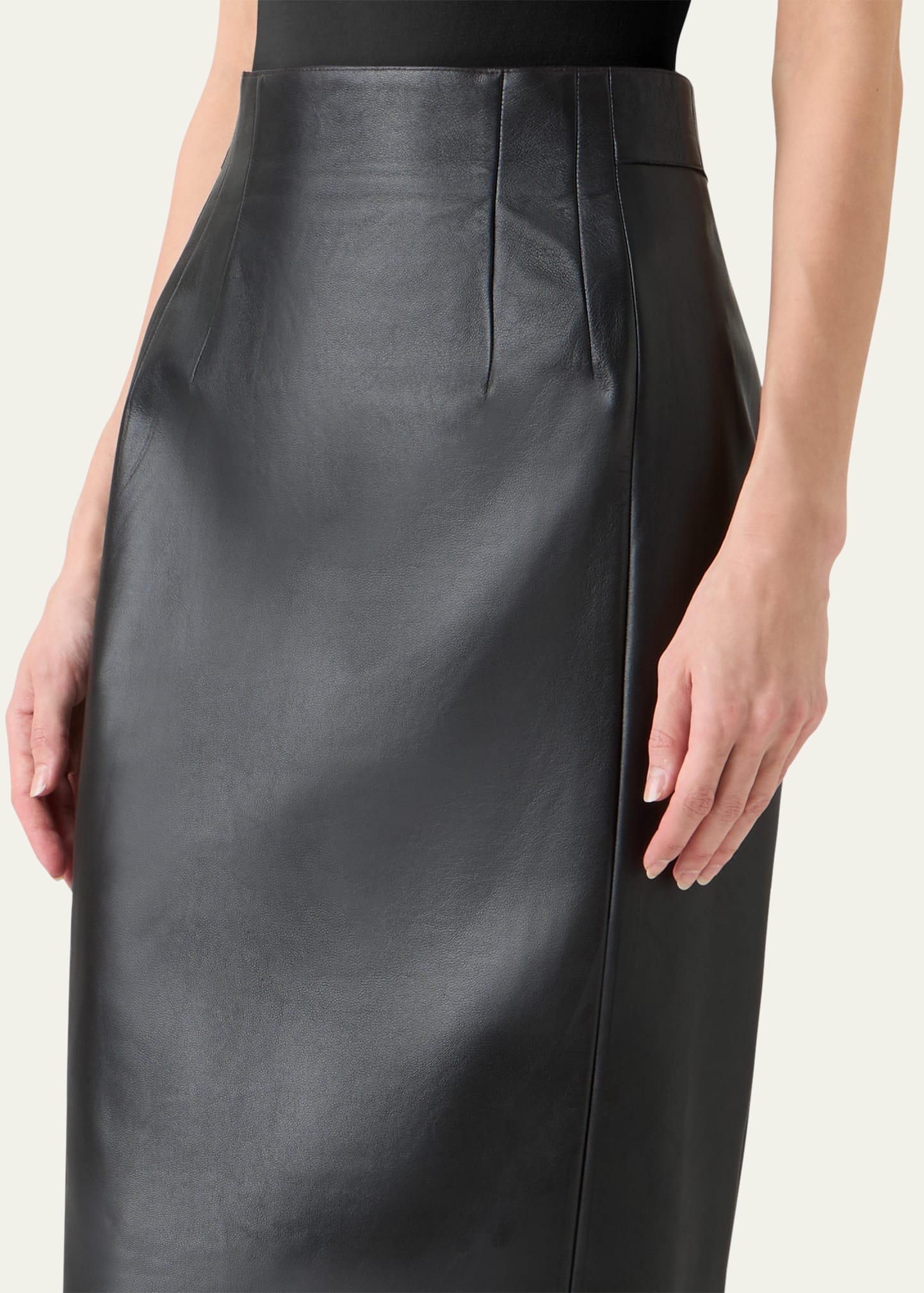 Akris Lamb Nappa Leather Pencil Skirt - Bergdorf Goodman