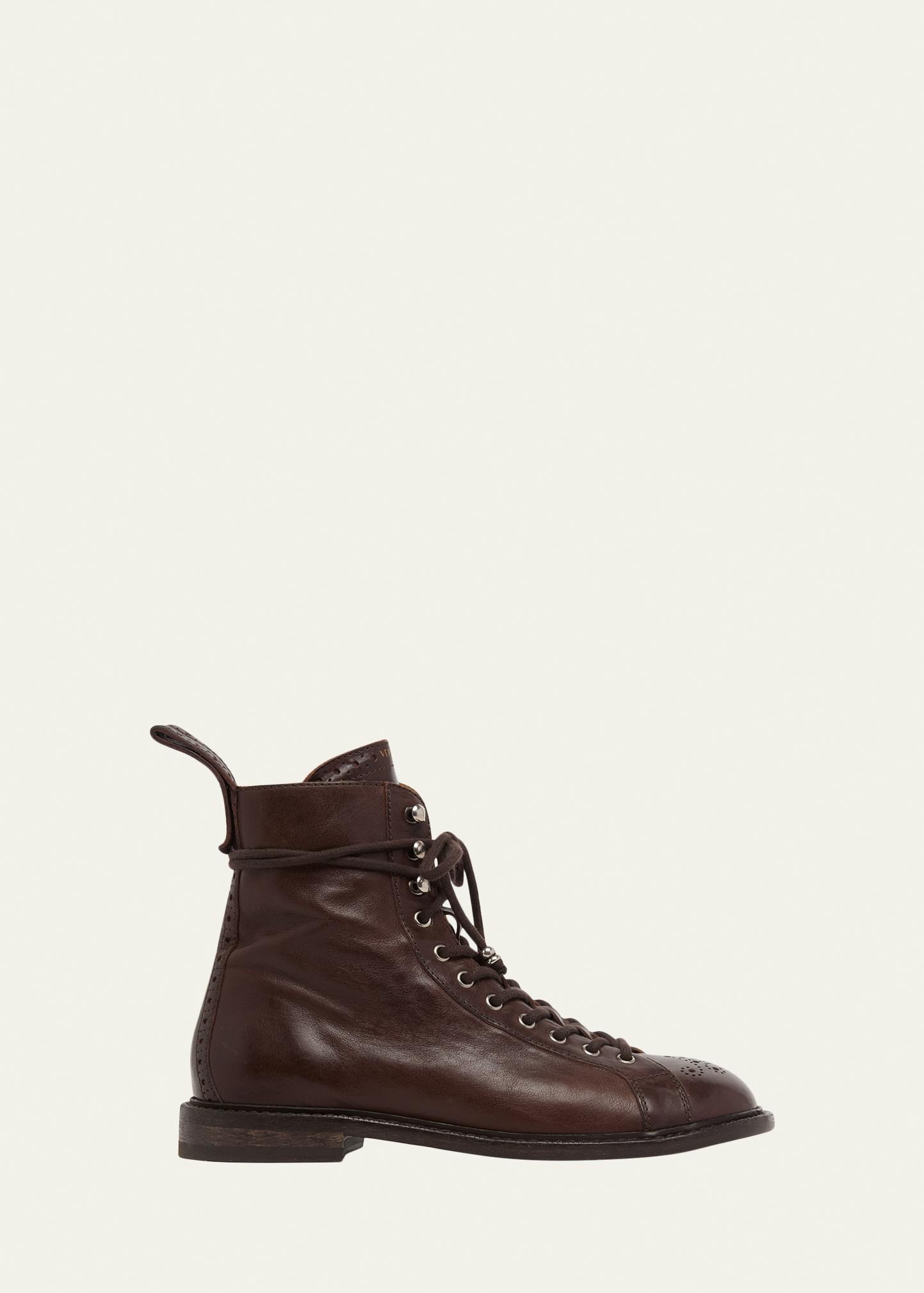 Versace Men's Leather Brogue Boots - Bergdorf Goodman