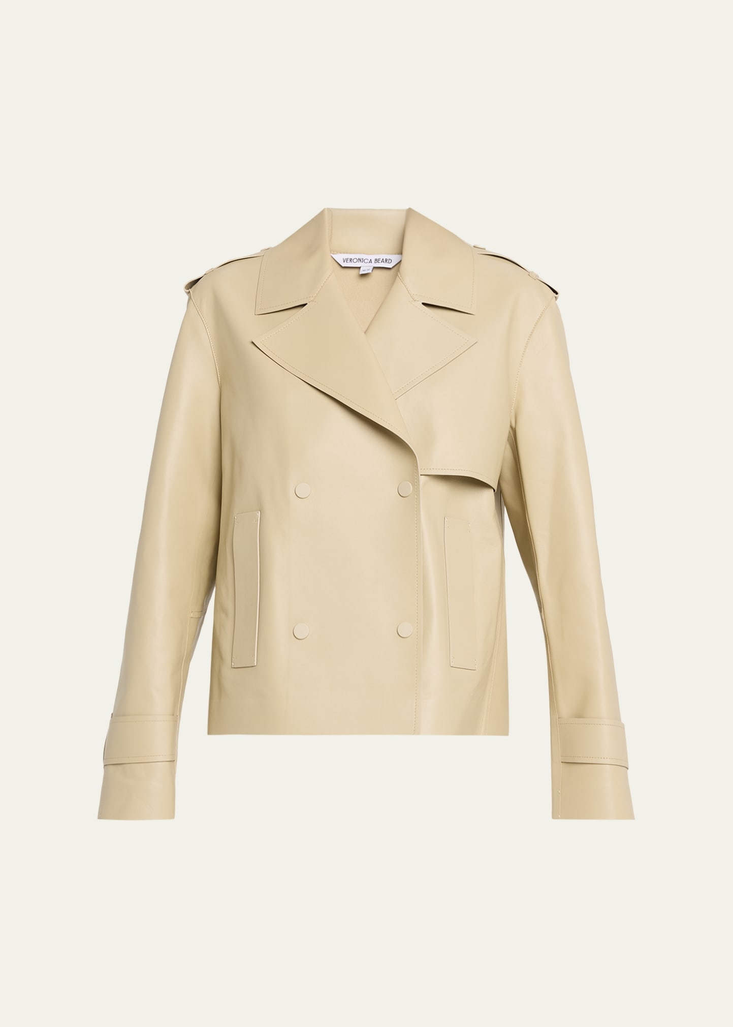 Veronica Beard Heathcliff Cropped Leather Trench Coat - Bergdorf