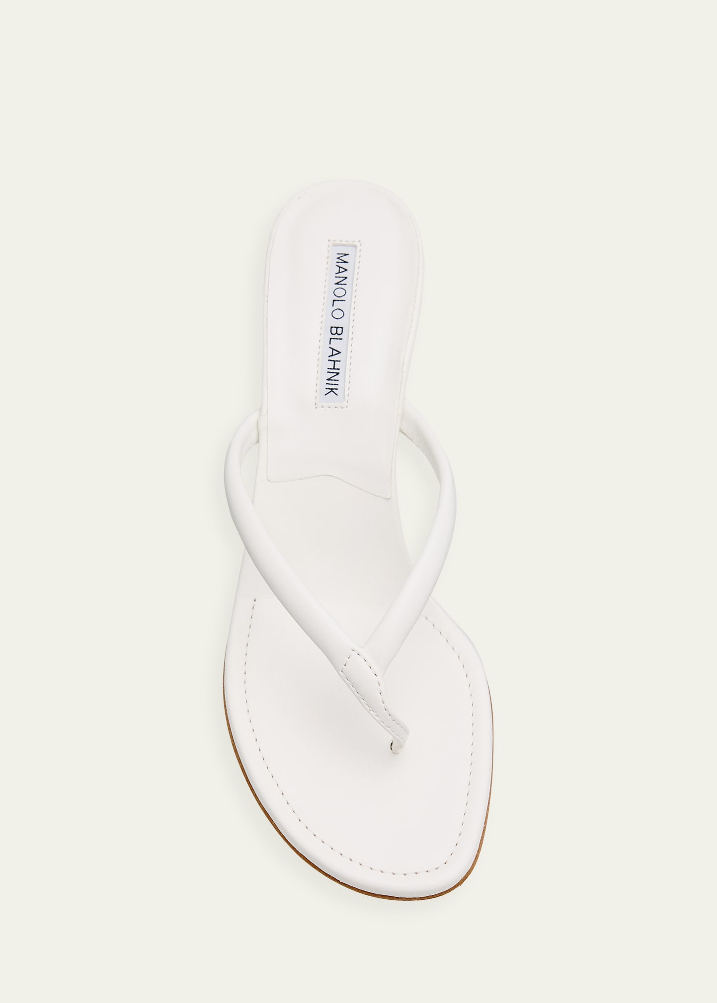 Manolo Blahnik 50mm Paterno Leather Thong Sandals - Bergdorf Goodman