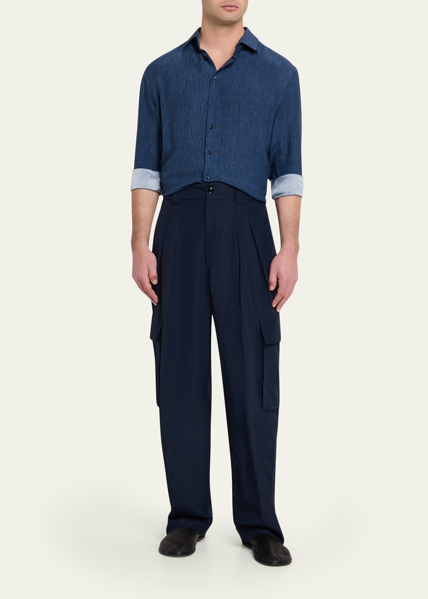 cargo pants and dress shirt Dressed to Impress: Styling Cargo Pants for Men