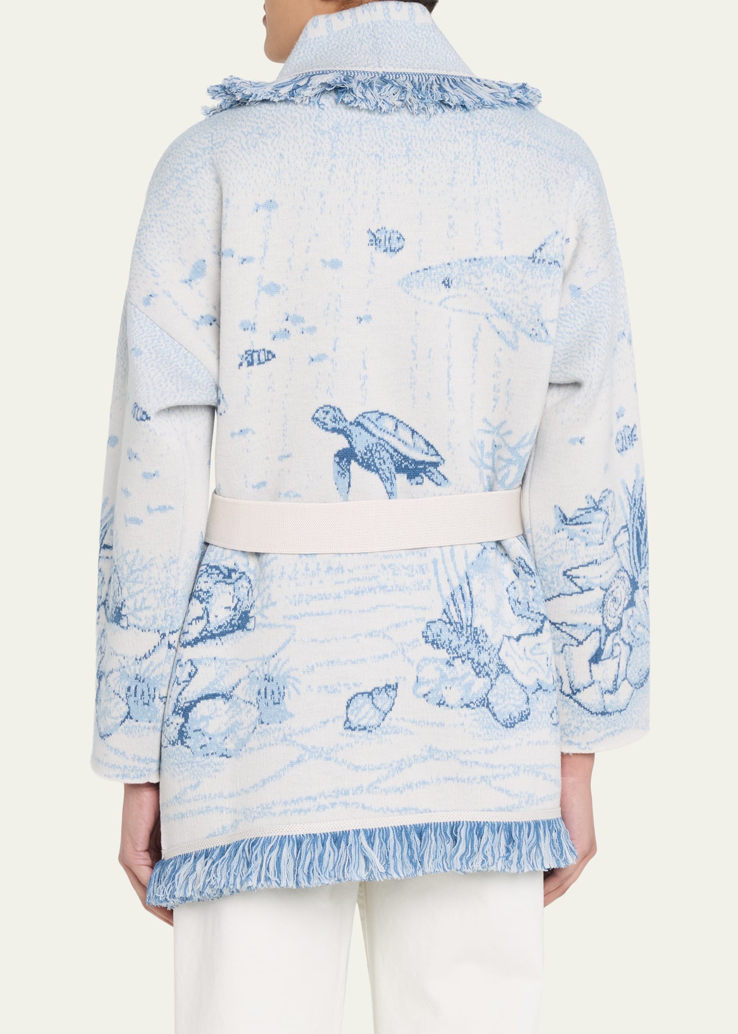 お値下げ可！美品　CINCH Oblada ALAN CARDIGAN Alanui Deep In The Ocean Fringed Wrap Cardigan - Bergdorf Goodman