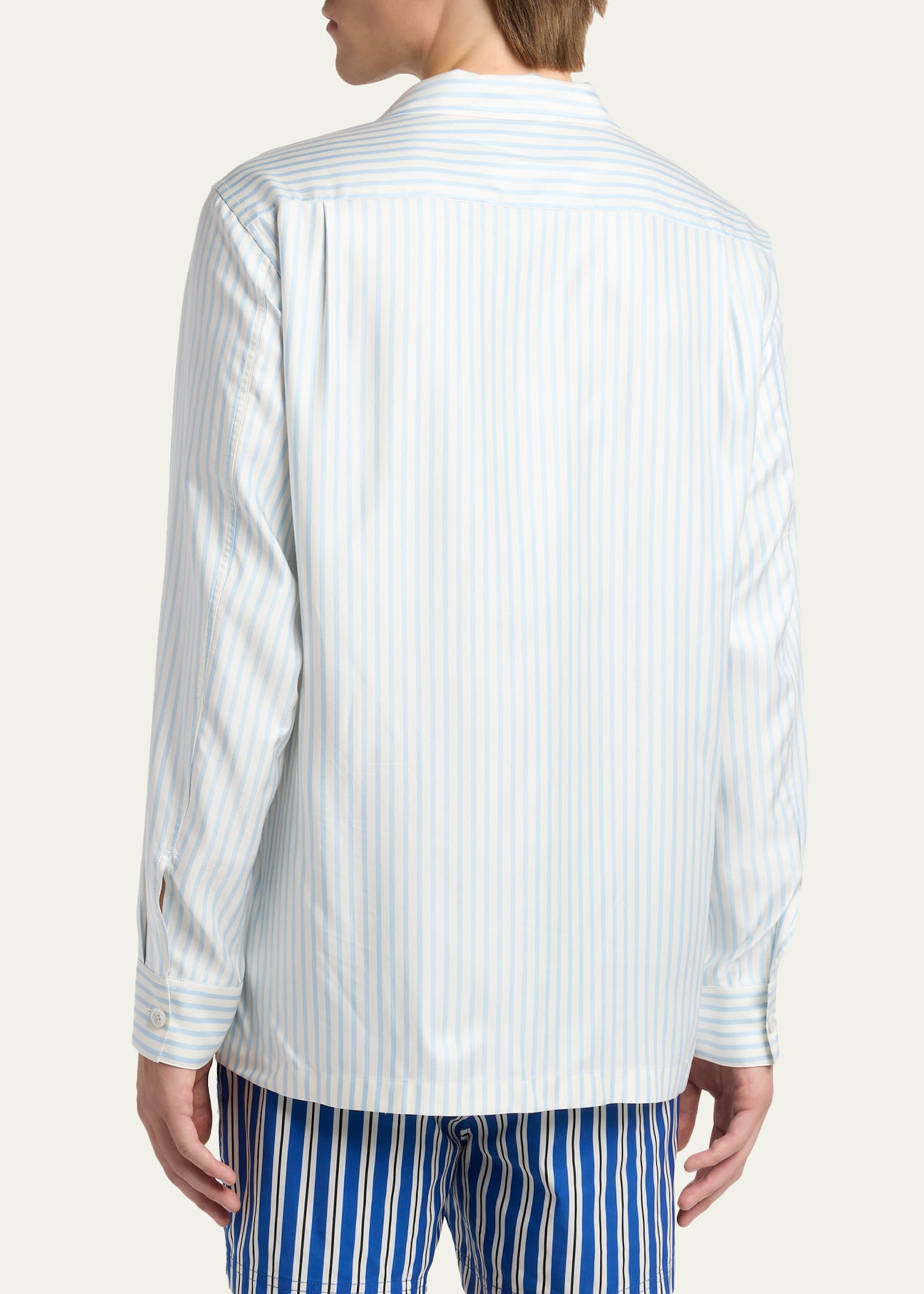 TOM FORD Men's Stripe Silk Twill Button-Down Shirt - Bergdorf Goodman