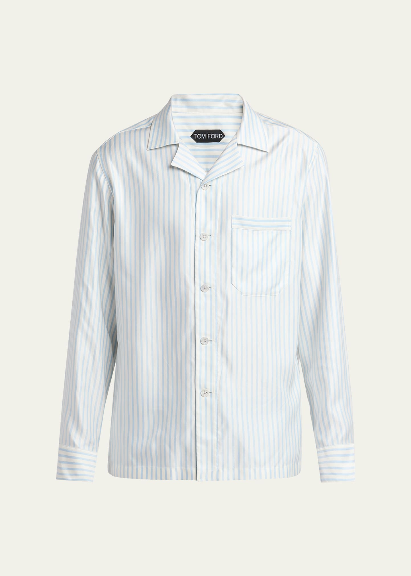 TOM FORD Men's Stripe Silk Twill Button-Down Shirt - Bergdorf Goodman