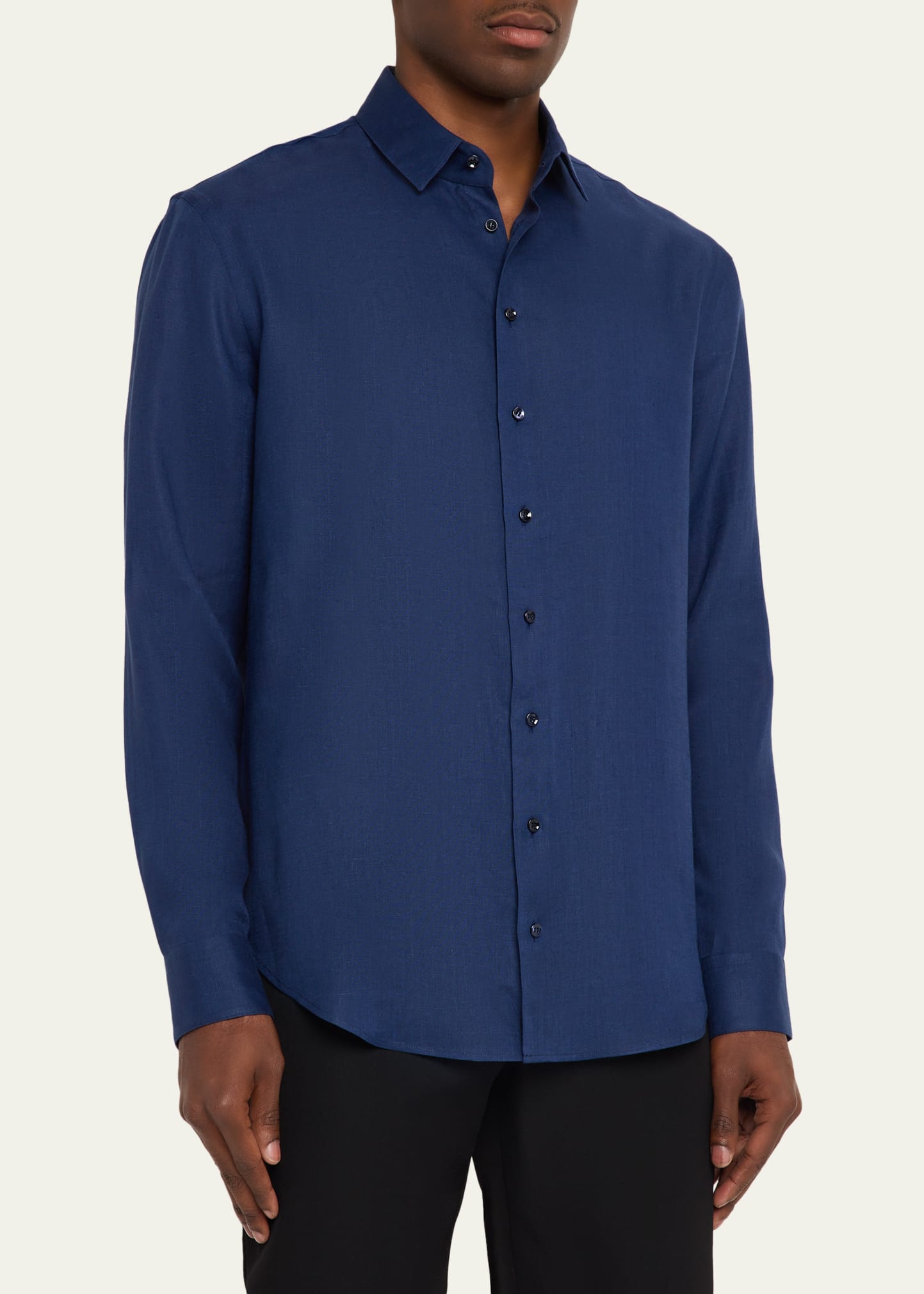 Giorgio Armani Men's Linen Classic-Fit Sport Shirt - Bergdorf Goodman