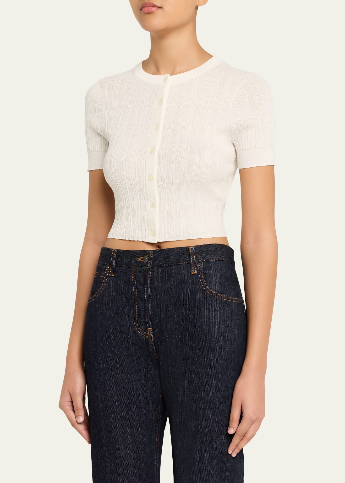 A.L.C. Lottie Textured Crop Cardigan - Bergdorf Goodman