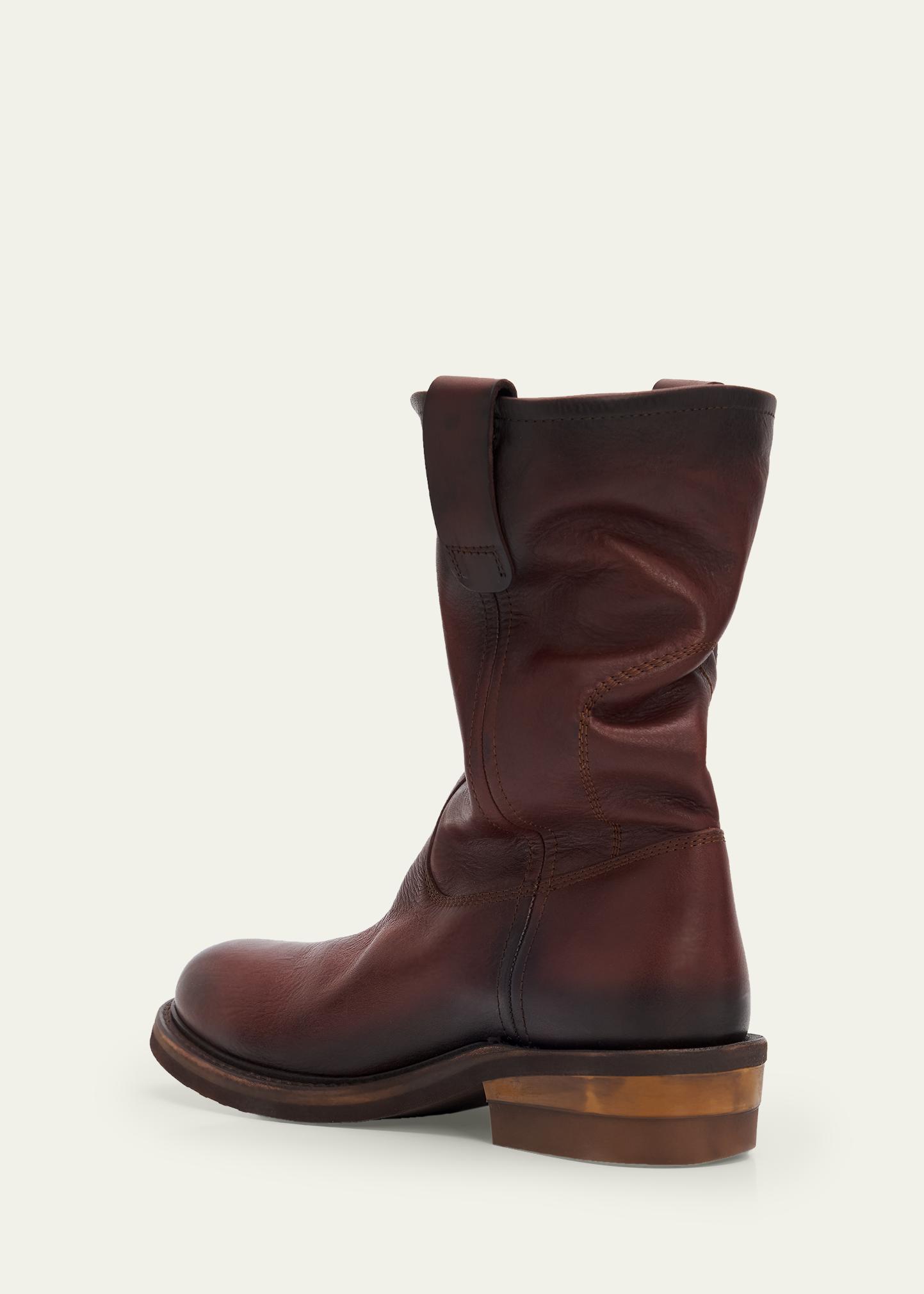 Miu Miu Foule Leather Mid-Calf Boots - Bergdorf Goodman