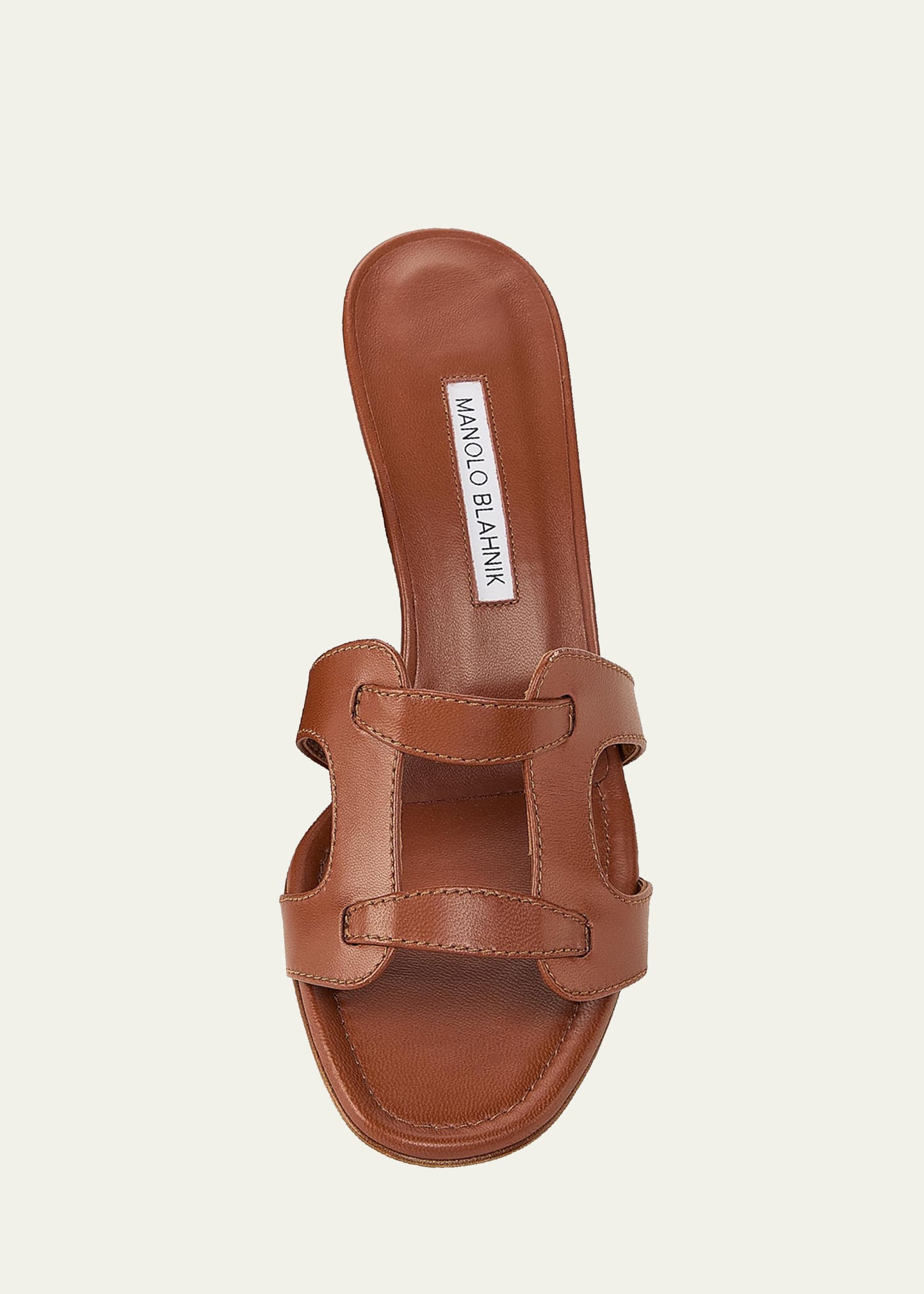 Manolo Blahnik 50mm Grellanu Leather Mule Sandals - Bergdorf Goodman