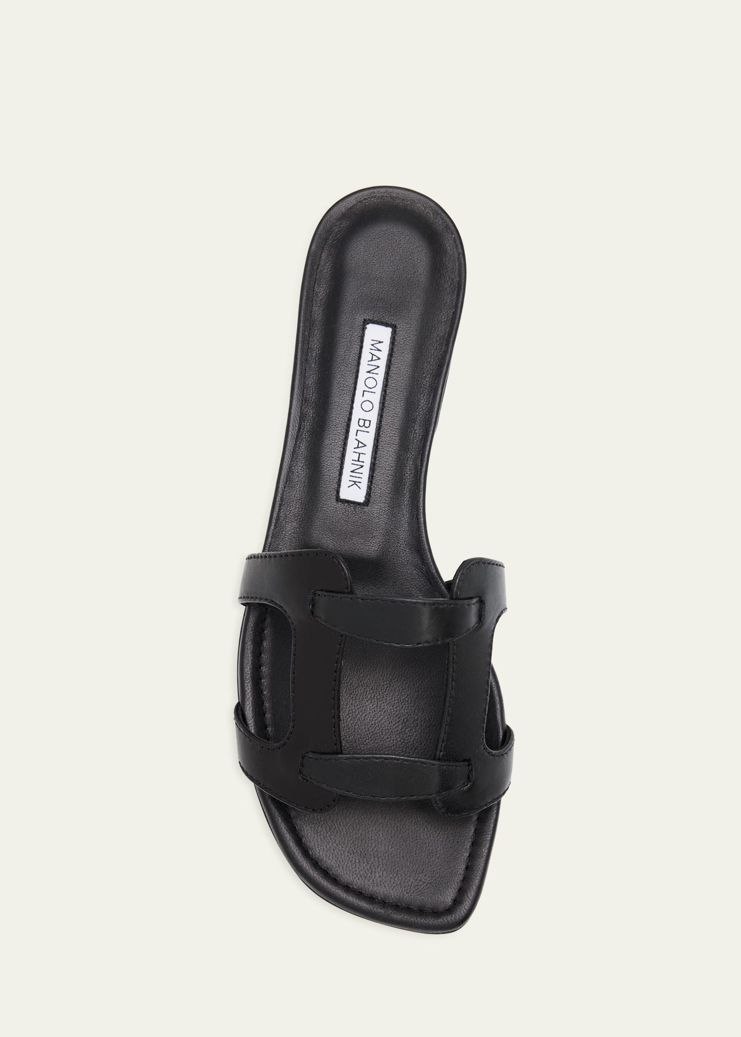 Manolo Blahnik Grellanu Leather Flat Slide Sandals - Bergdorf Goodman