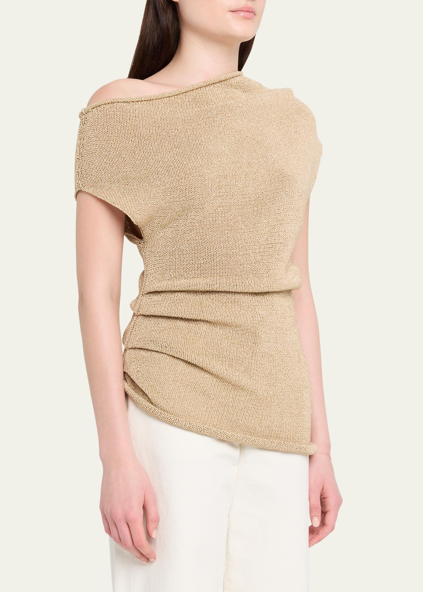 A.L.C. Joni Draped One-Shoulder Metallic Knit Top - Bergdorf Goodman
