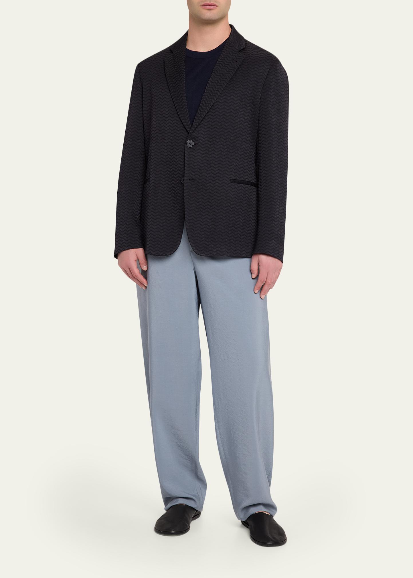 Giorgio Armani Men's Silk Wide-Leg Trousers - Bergdorf Goodman