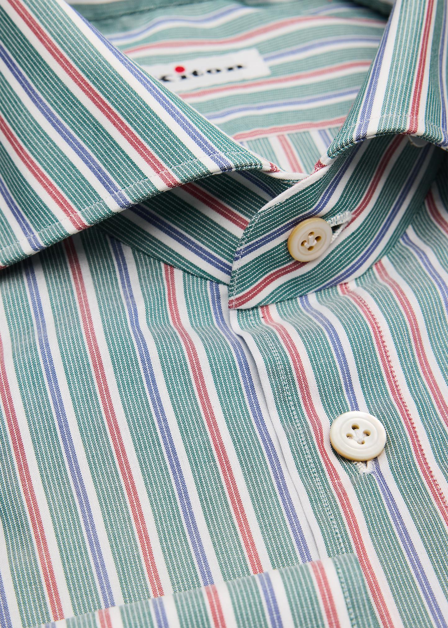 Kiton Men's Variegated Stripe Cotton Dress Shirt - Bergdorf Goodman