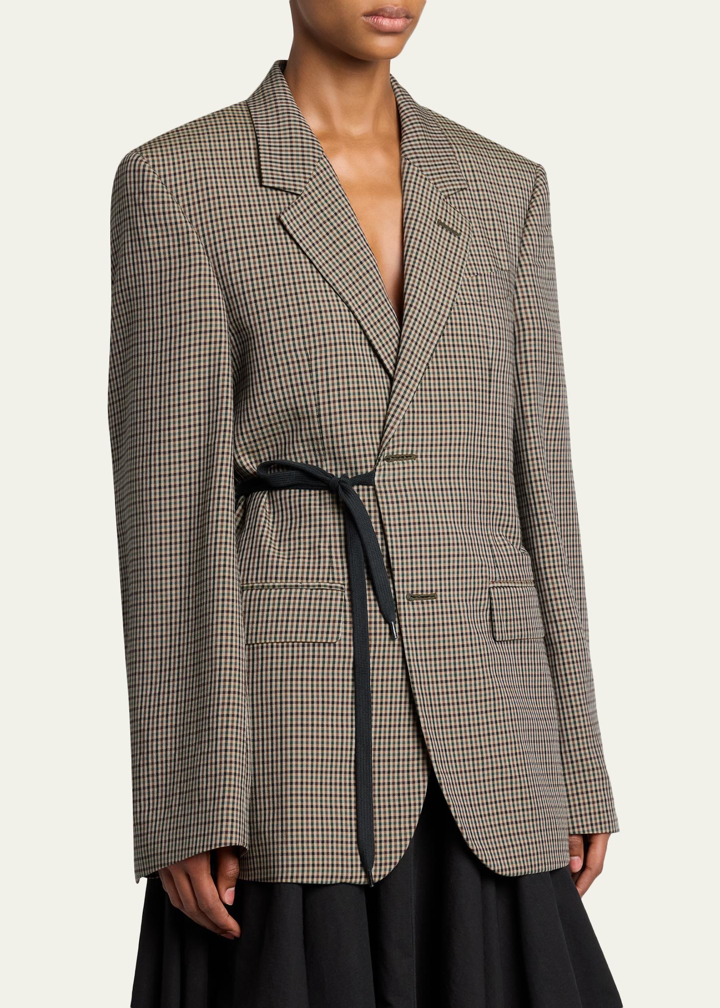 Balenciaga Check Wrap Tailored Jacket - Bergdorf Goodman