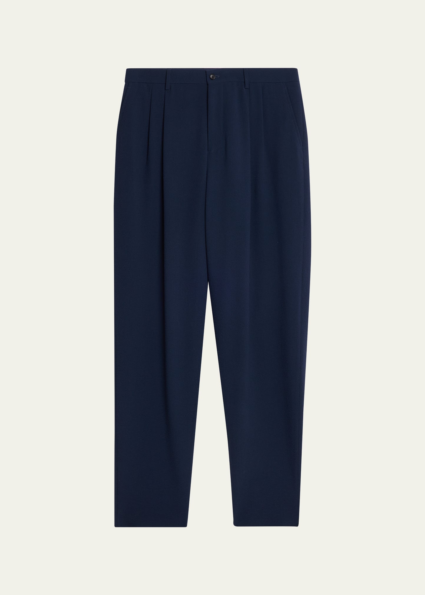 Giorgio Armani Men's Stretch Wool Seersucker Double-Pleat Trousers