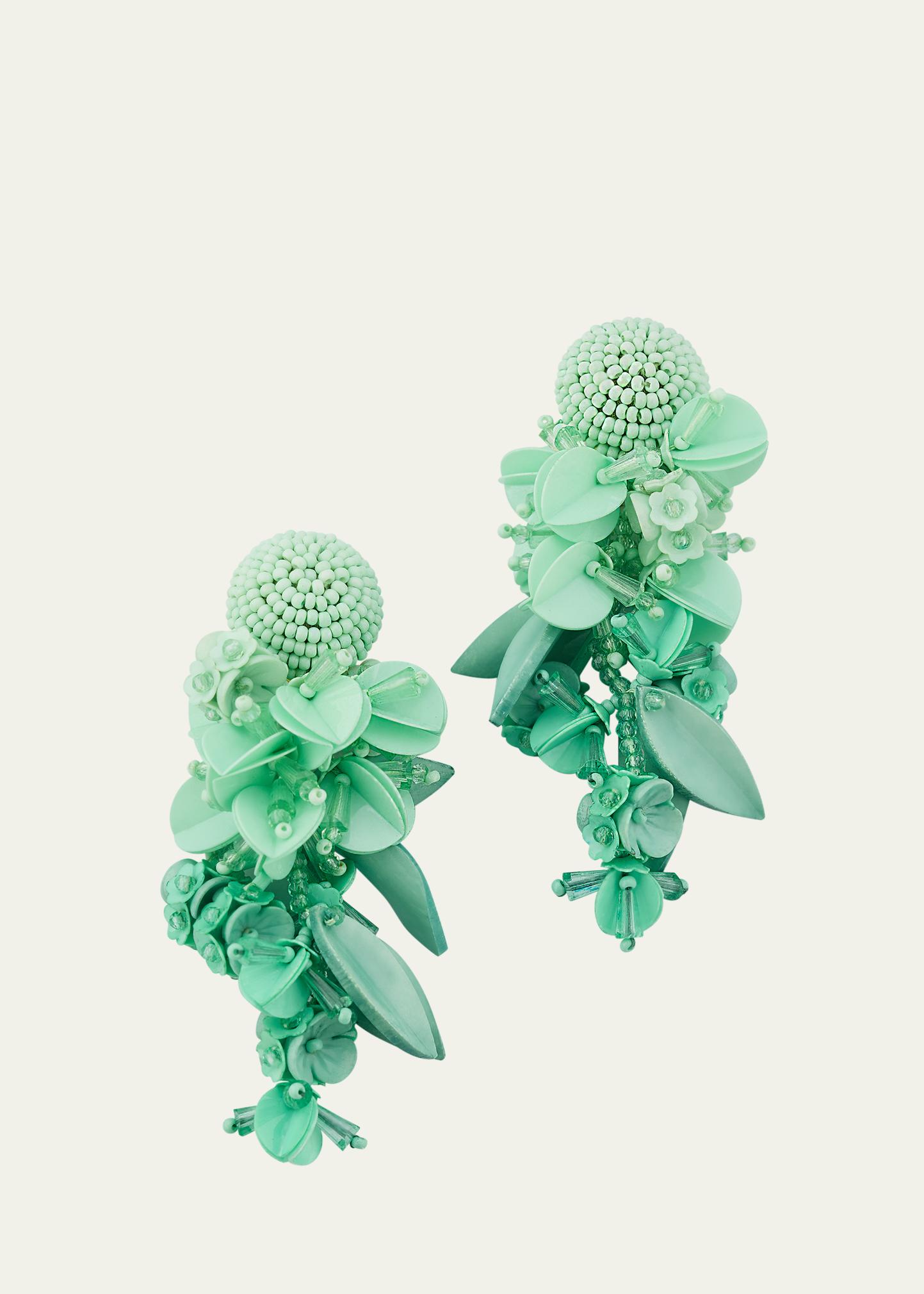 Oscar De La Renta Beaded Chandelier Earrings