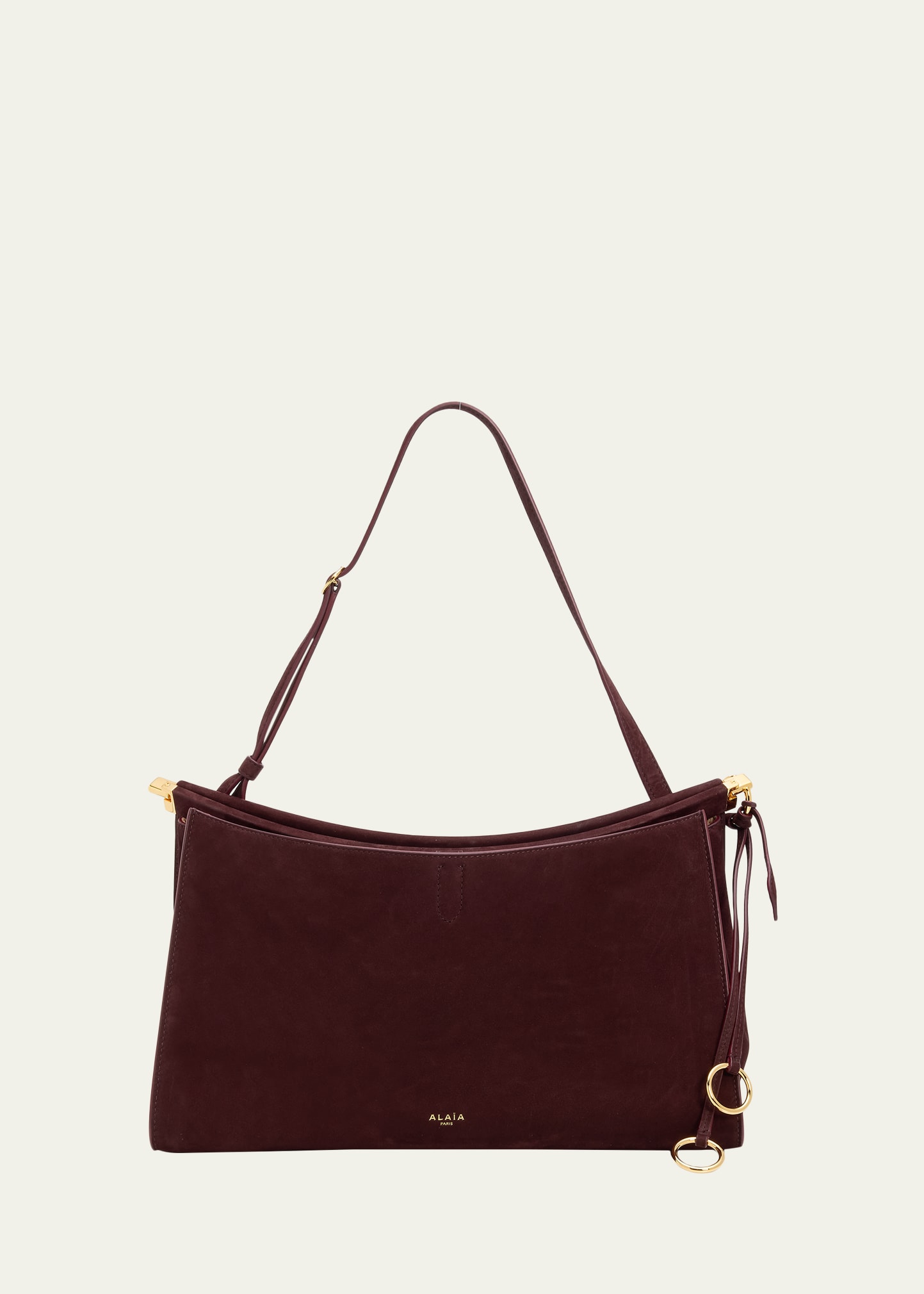 ALAÏA Le Click Large East-West Suede Shoulder Bag - Bergdorf Goodman