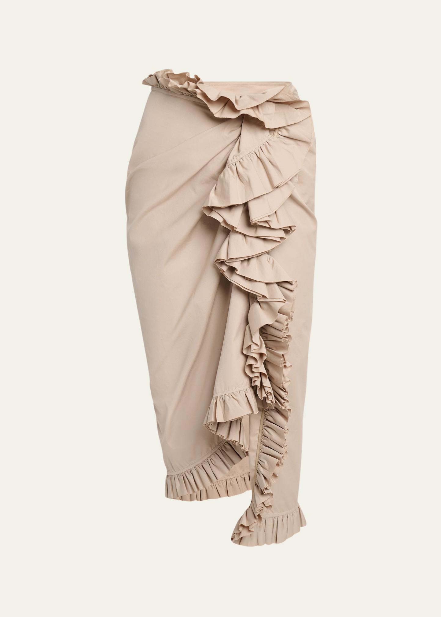 Dries Van Noten Sina Asymmetric Ruffle Midi Skirt - Bergdorf Goodman