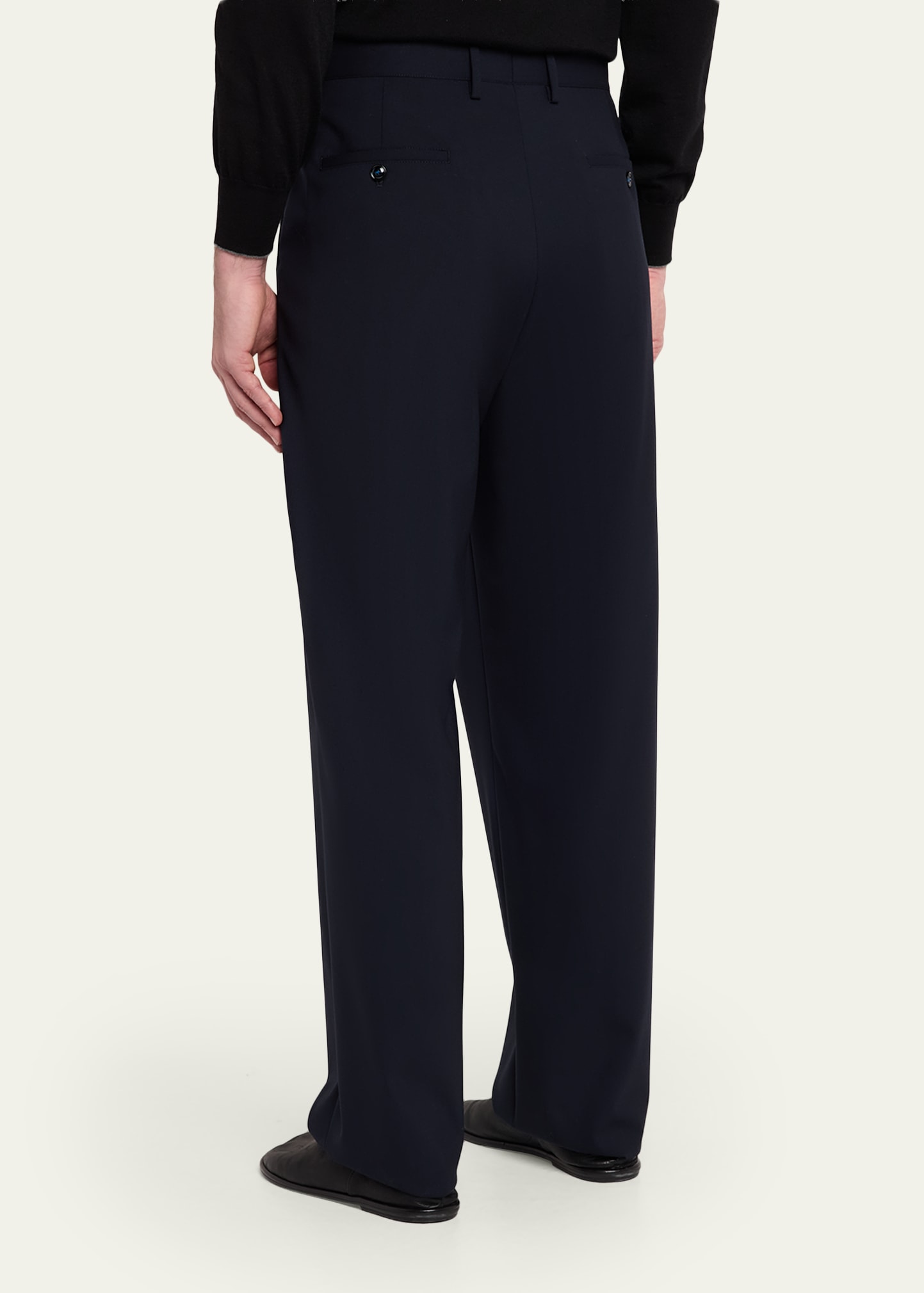 Giorgio Armani Men's Virgin Wool Flat Front Trousers - Bergdorf