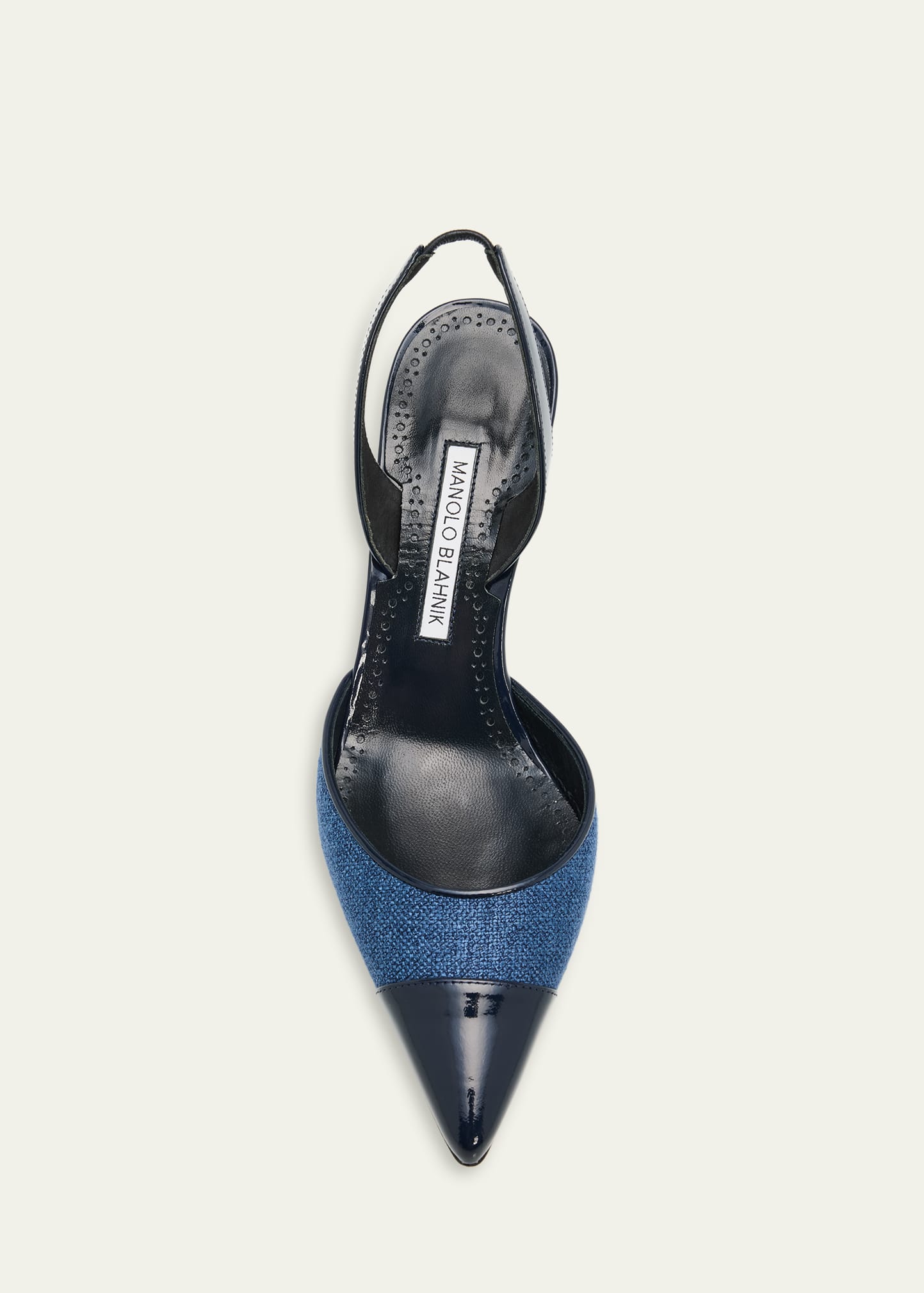 Manolo Blahnik 70mm Capsli Linen Slingback Pumps - Bergdorf Goodman