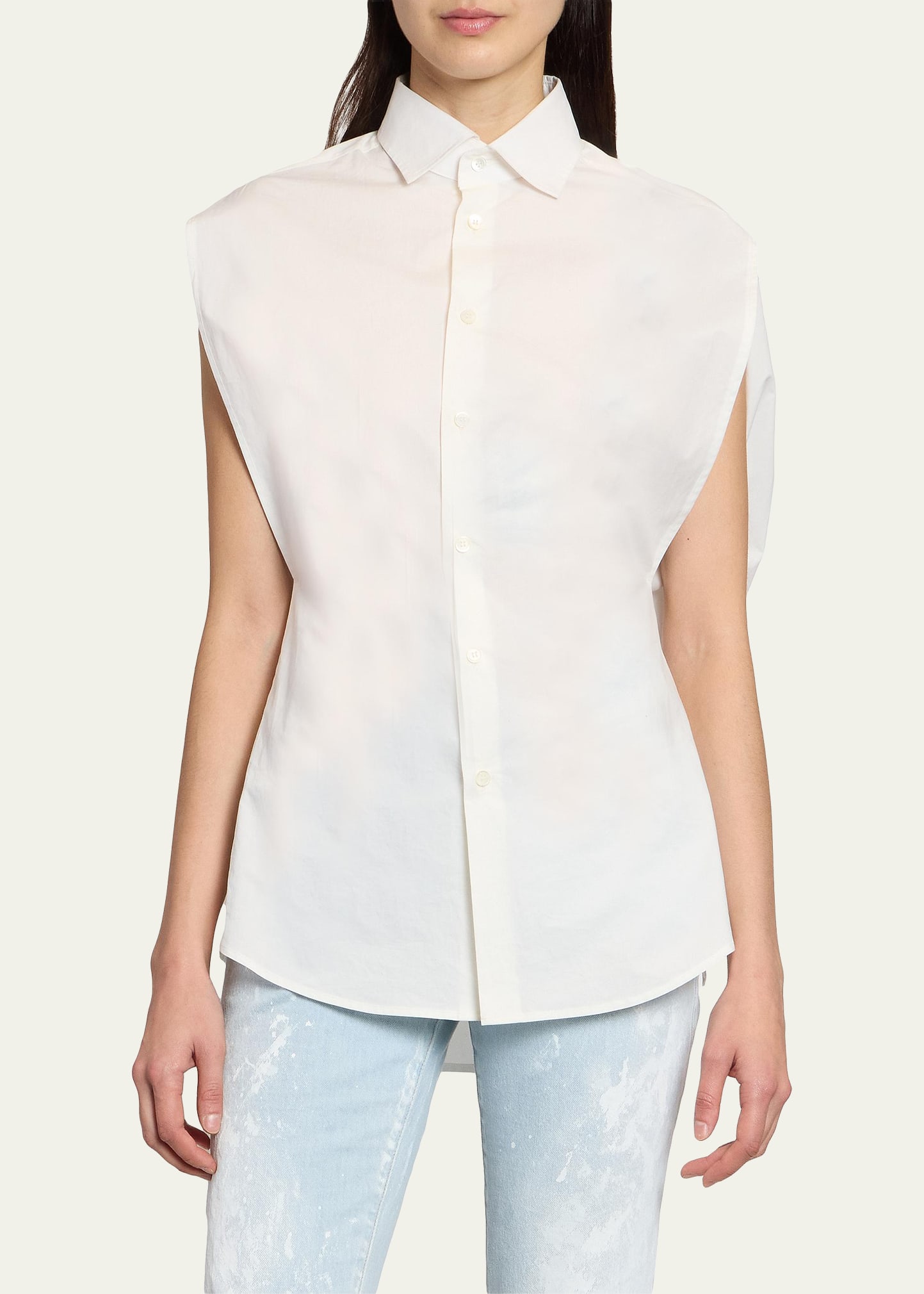 Maison Margiela Sleeveless Poplin Shirt - Bergdorf Goodman