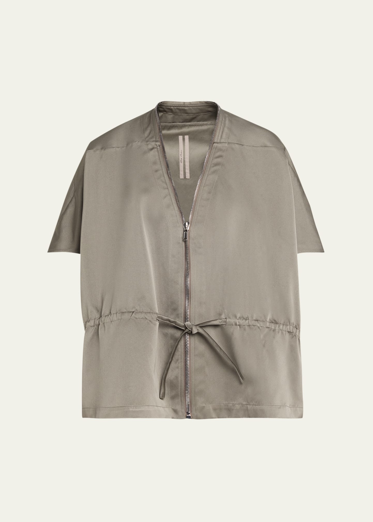 Rick Owens Short-Sleeve Satin Zip Sail Jacket - Bergdorf Goodman