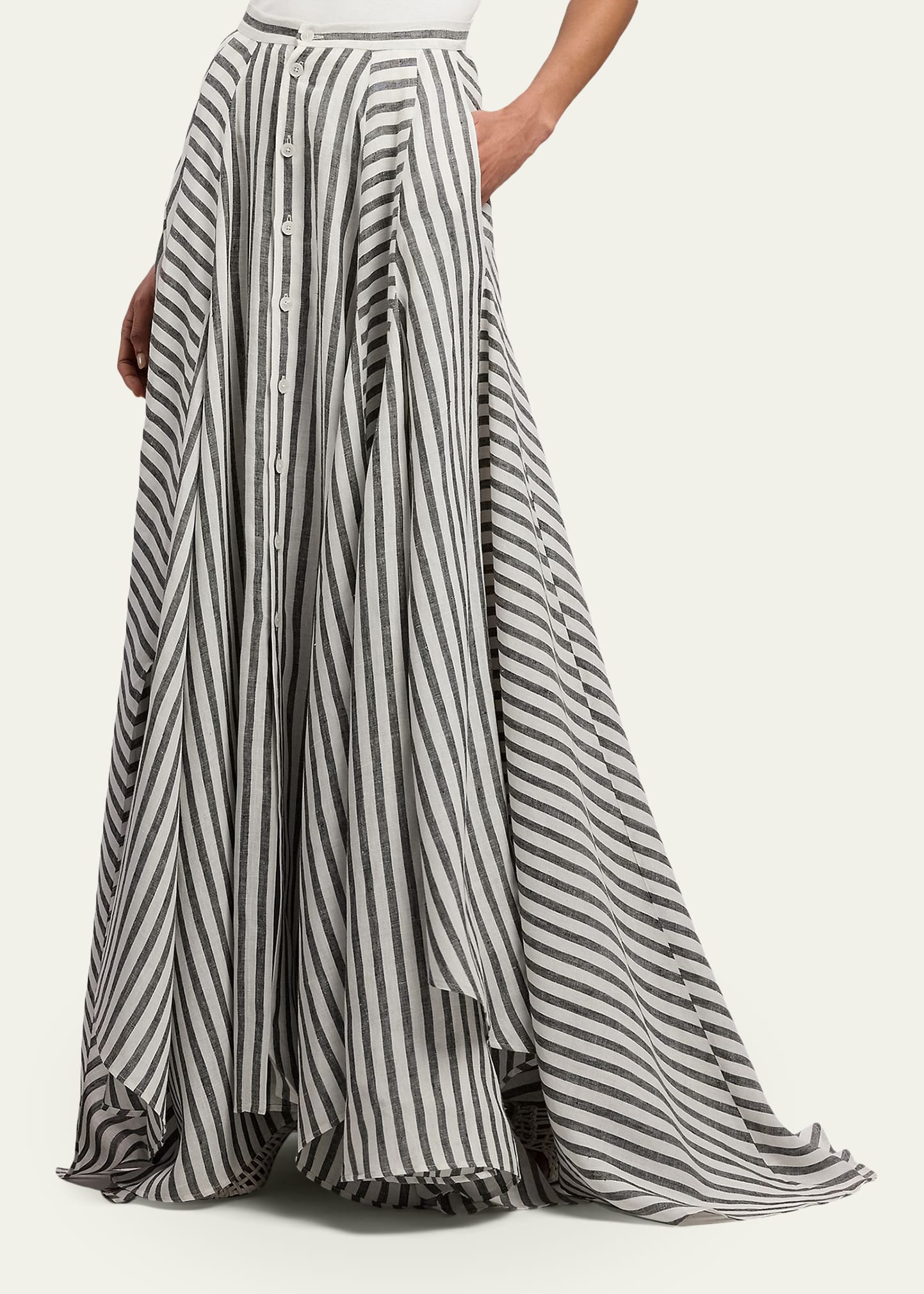 Ralph Lauren Collection Shamus Striped Linen Maxi Skirt - Bergdorf