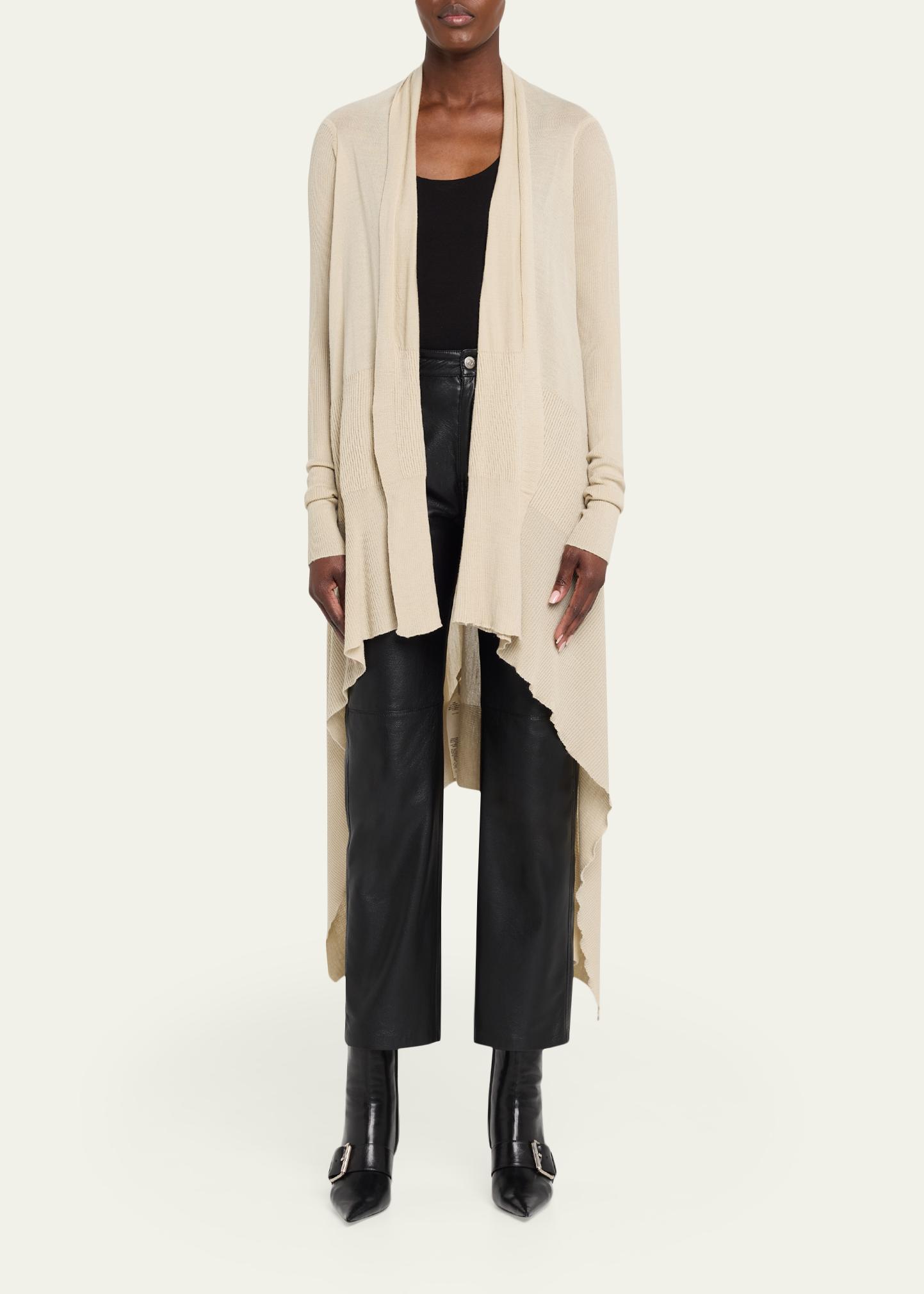 Rick Owens Wool Rib Wrap Cardigan - Bergdorf Goodman
