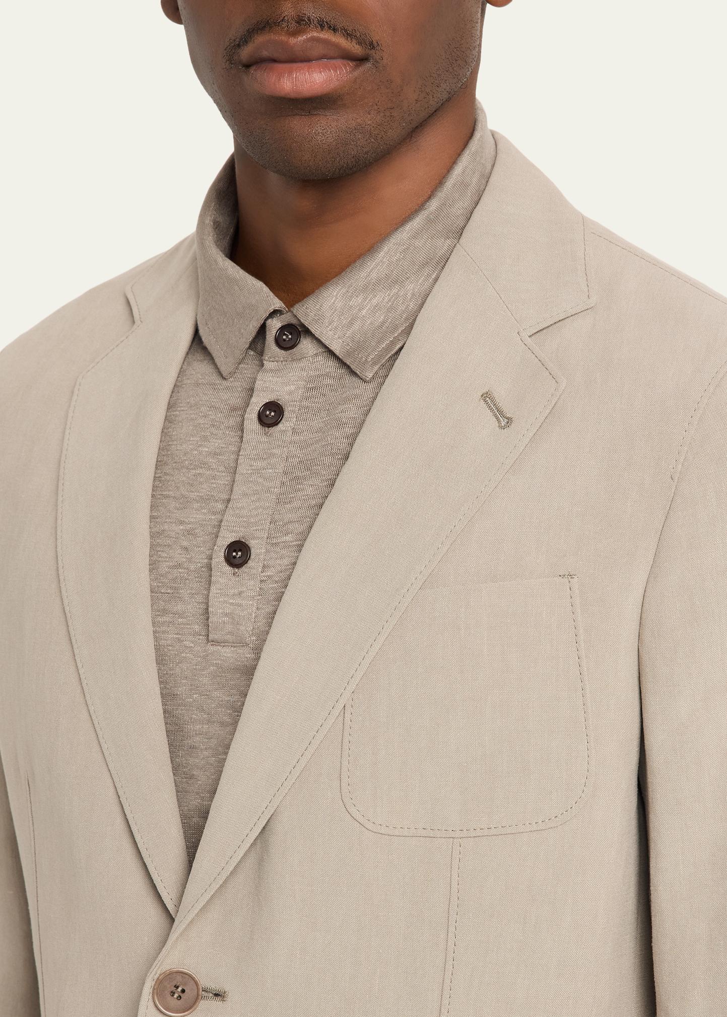 Giorgio Armani Linen Single-Breasted Jacket - Bergdorf Goodman