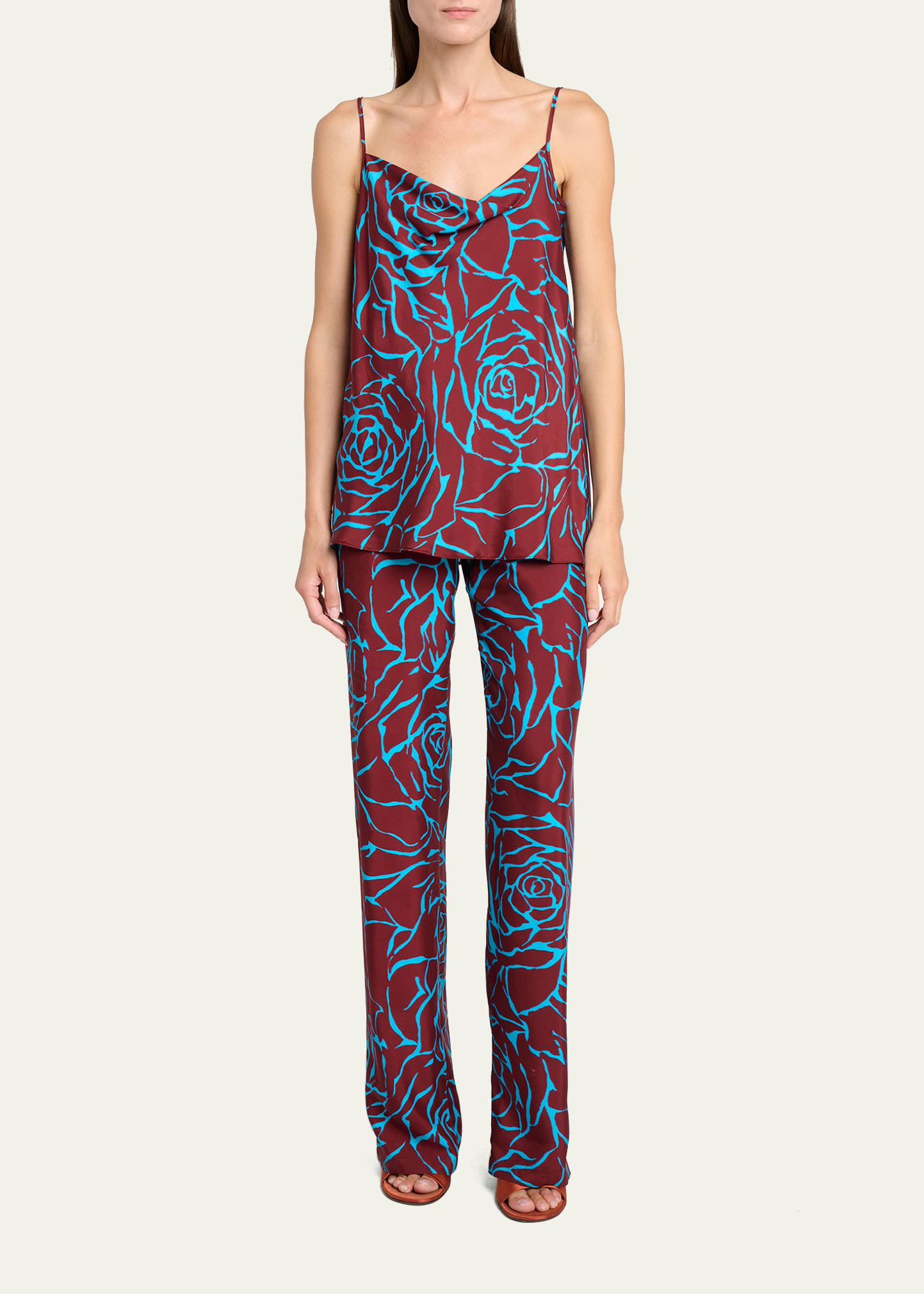 Dries Van Noten Pachas Floral Straight-Leg Drawstring Pants