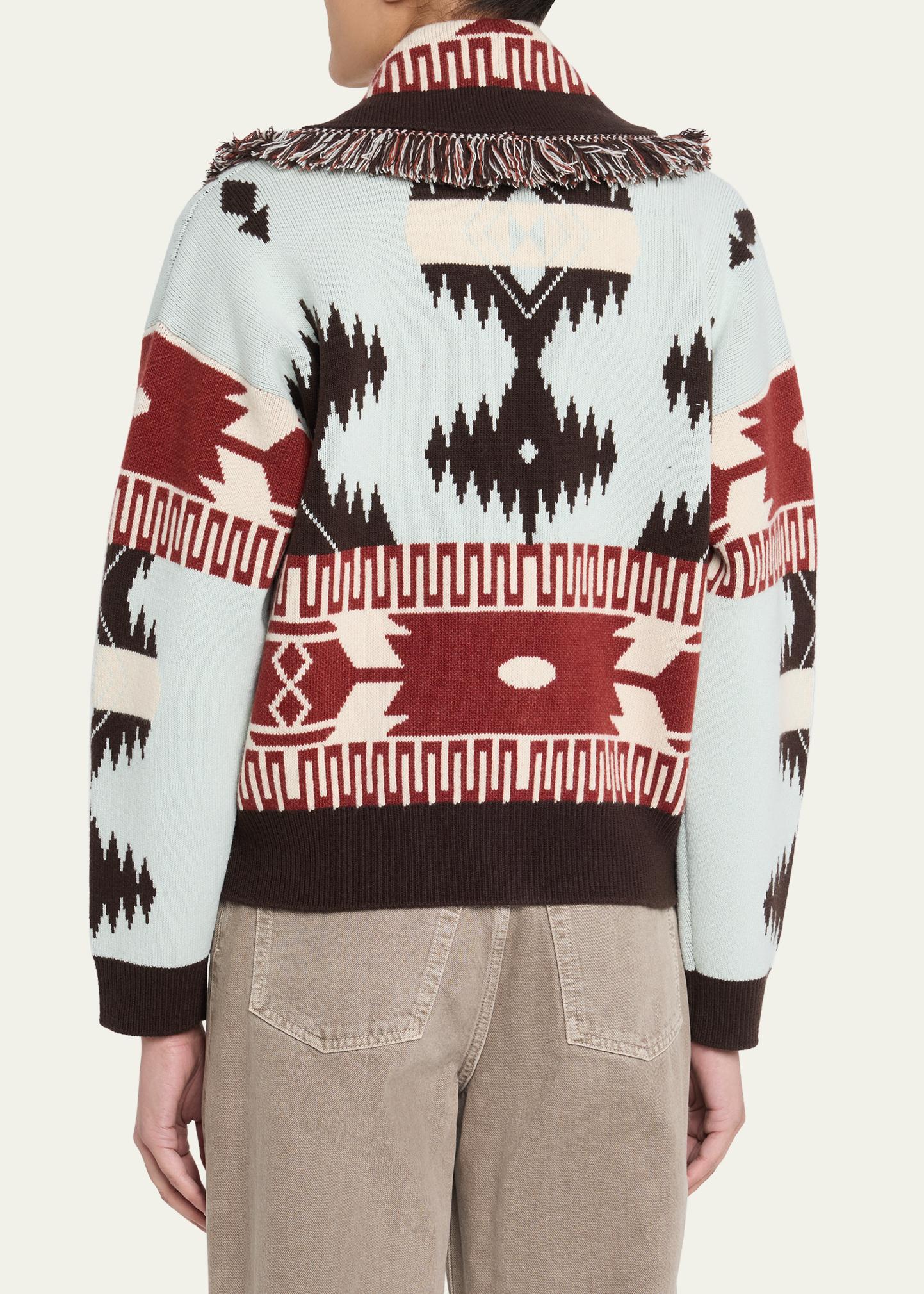 Alanui Icon Jacquard Fringed Cardigan - Bergdorf Goodman