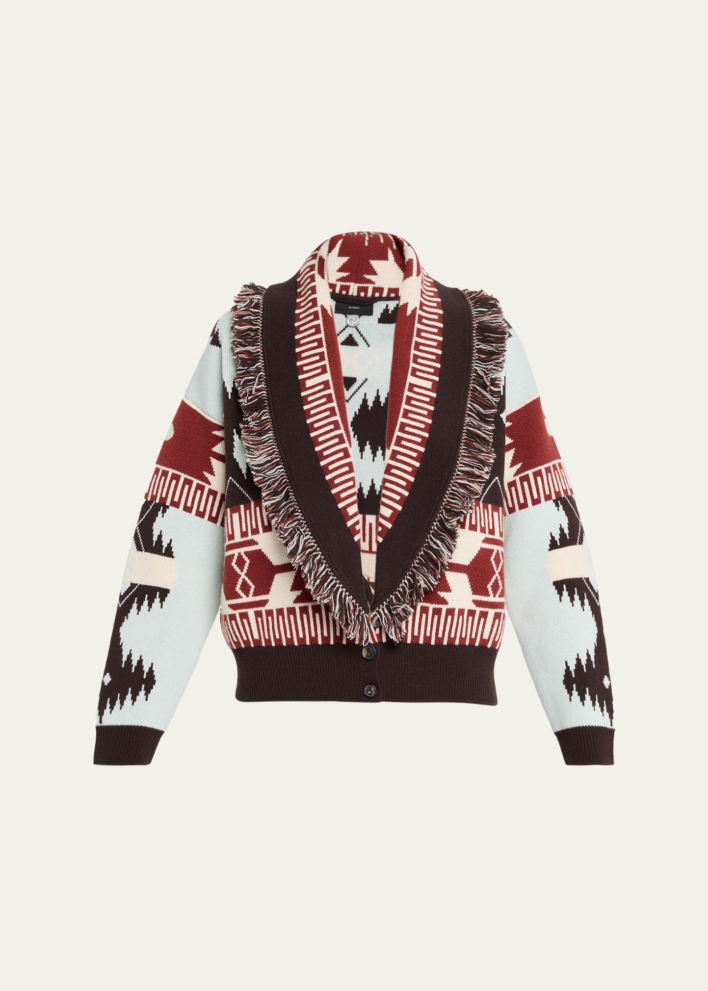 Alanui Icon Jacquard Fringed Cardigan - Bergdorf Goodman