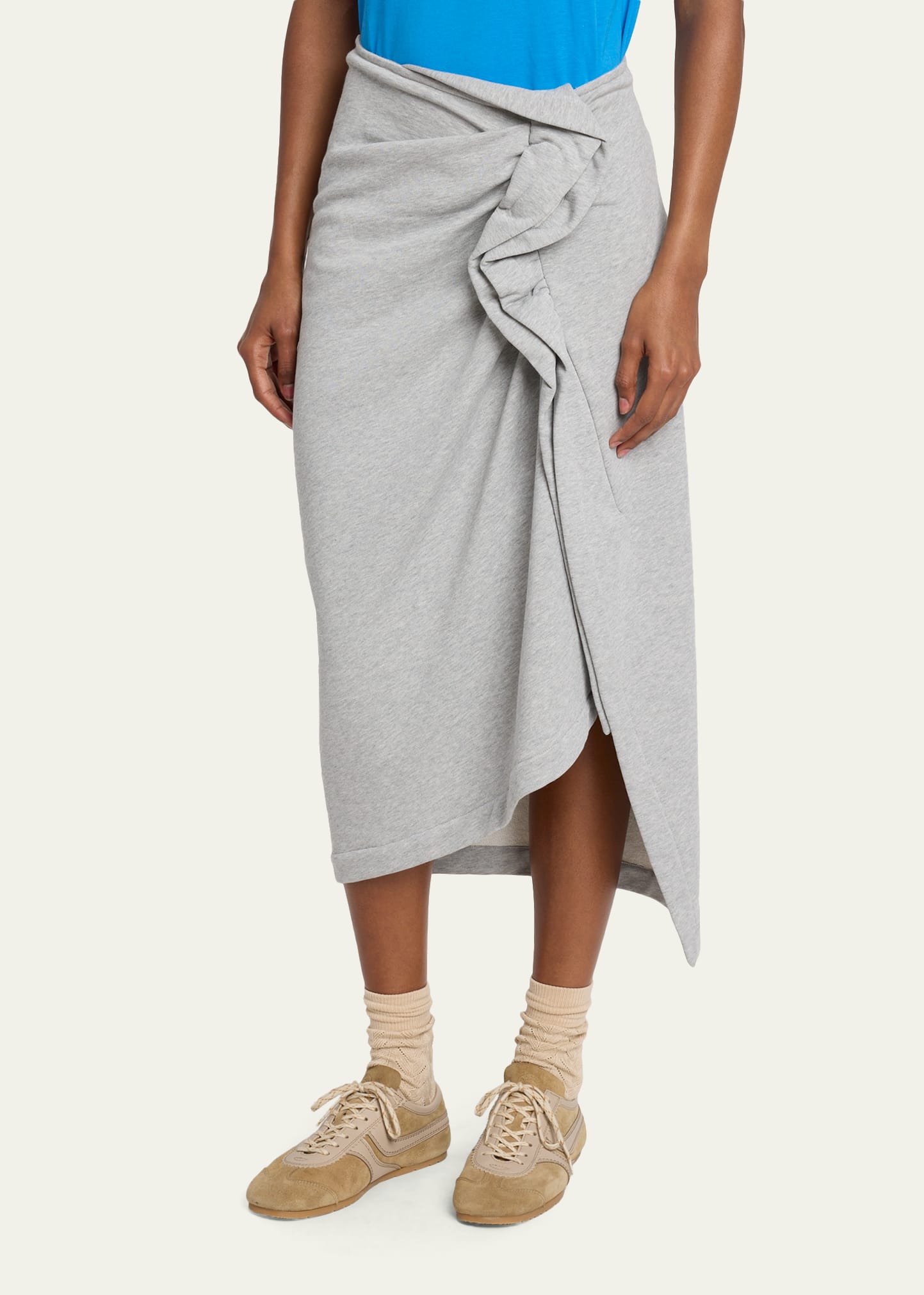 Dries Van Noten Hanam Draped Jersey Midi Skirt - Bergdorf Goodman