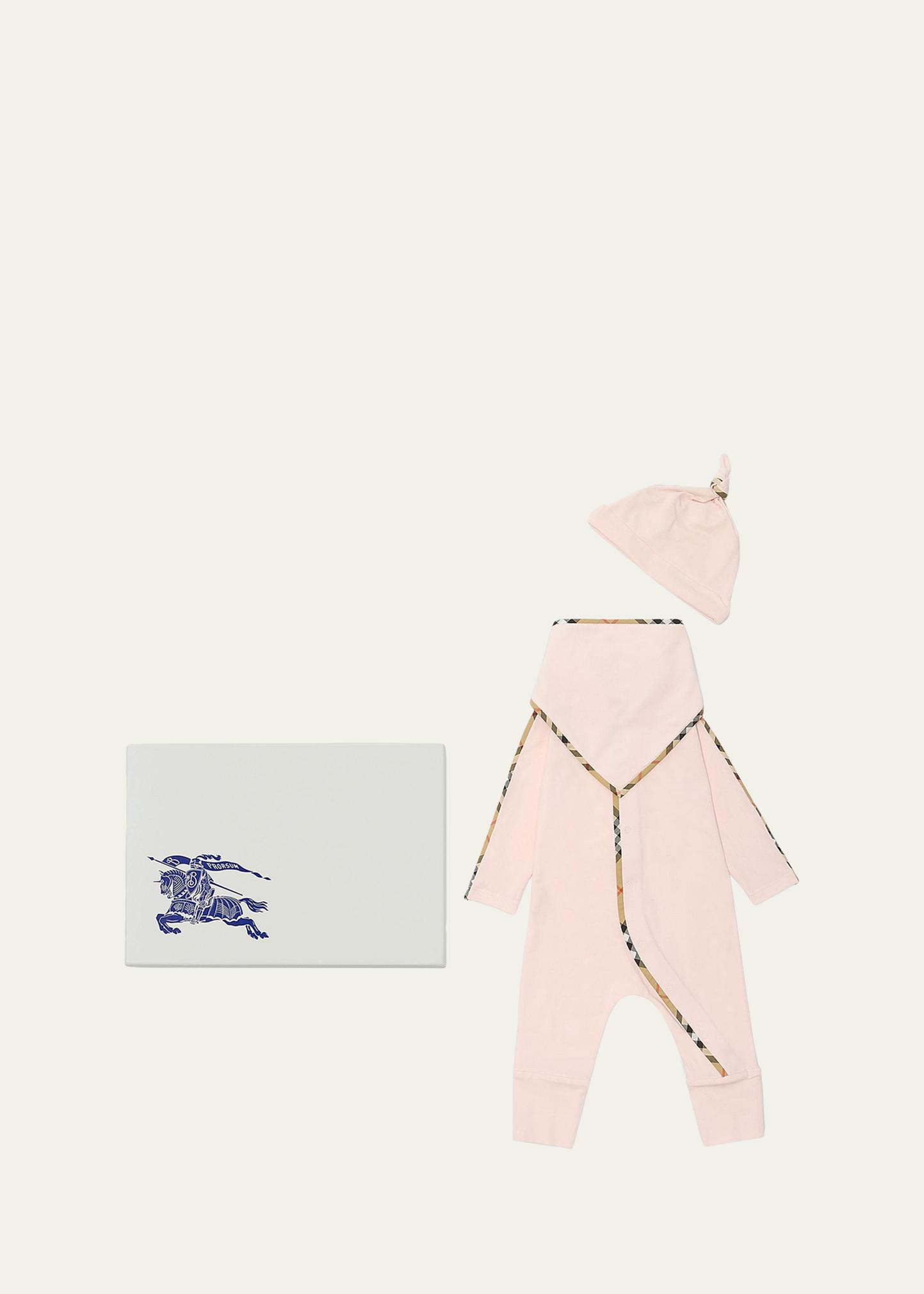 Burberry Girl's Hamilton Stretch Cotton Three-Piece Baby Gift Set
