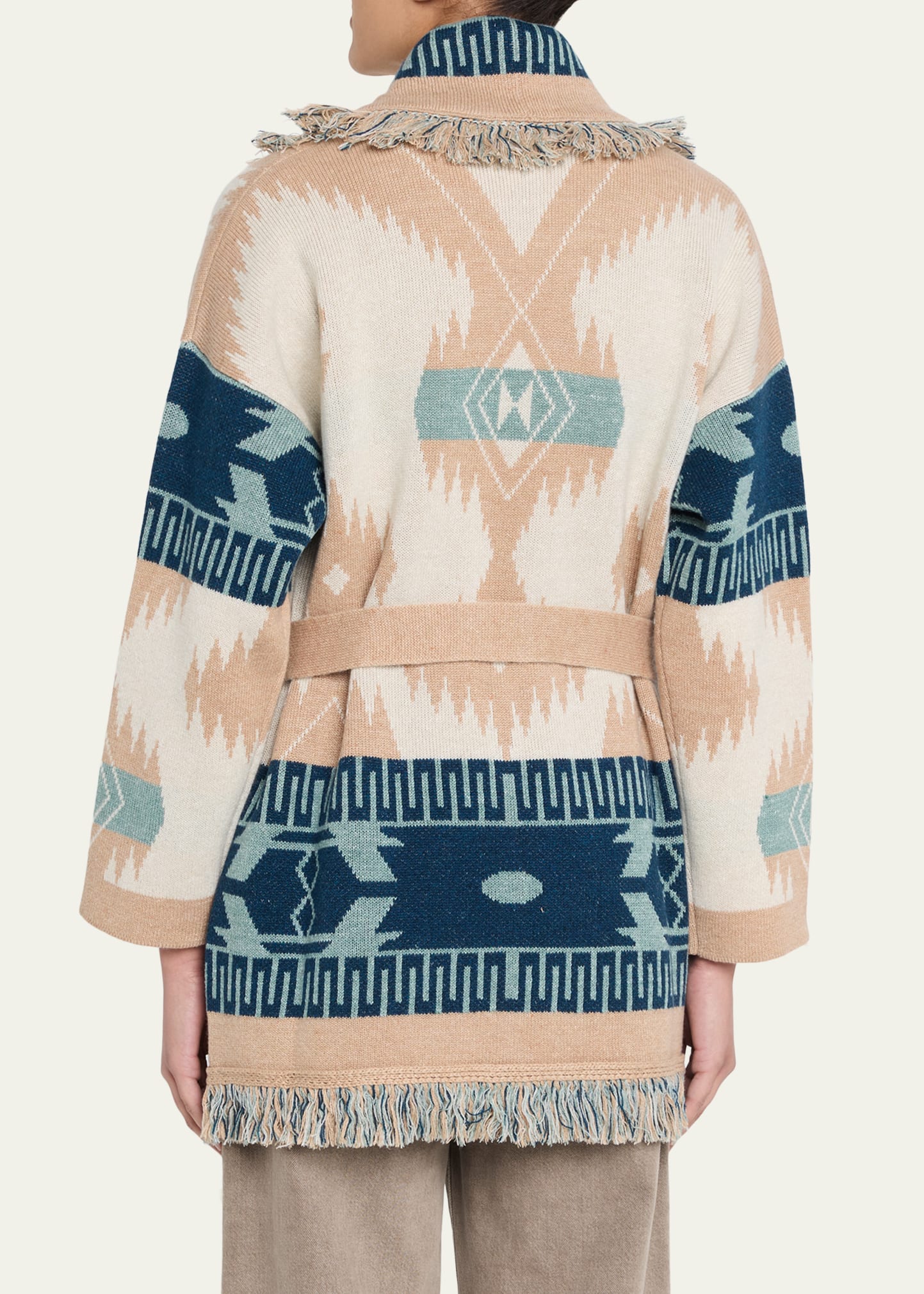 Alanui Icon Jacquard Fringed Wrap Cardigan - Bergdorf Goodman