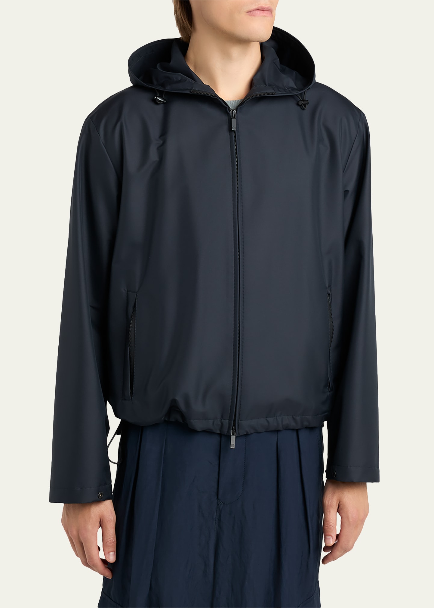 R*2様 GIORGIO ARMANI silk blouson zipup j Giorgio Armani Men's Silk and Nylon Full-Zip Hoodie - Bergdorf Goodman