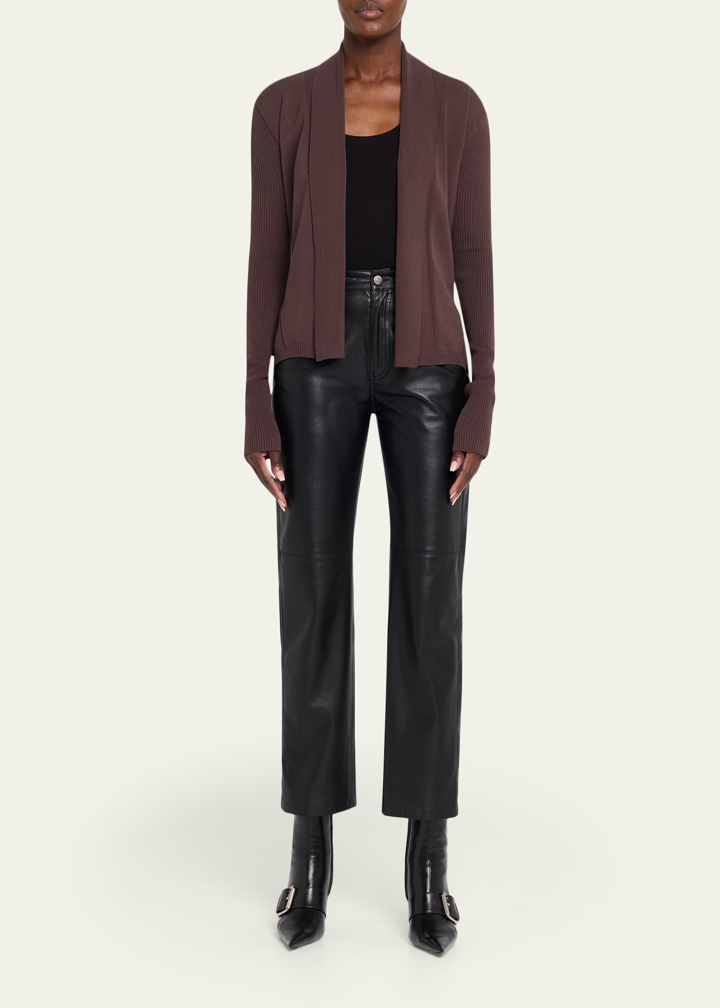 Rick Owens Naska Rib Knit Open Cardigan - Bergdorf Goodman