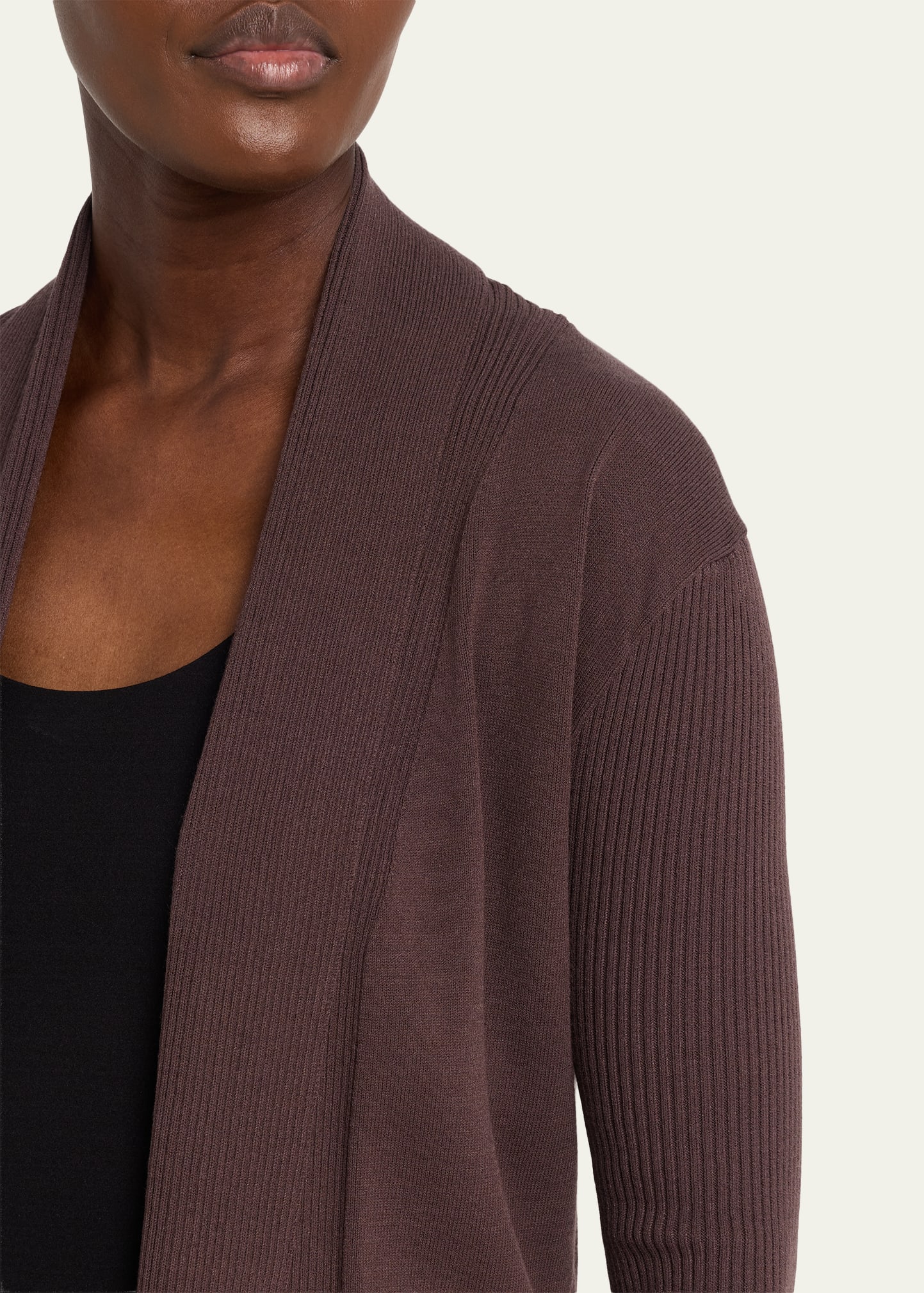 Rick Owens Naska Rib Knit Open Cardigan - Bergdorf Goodman