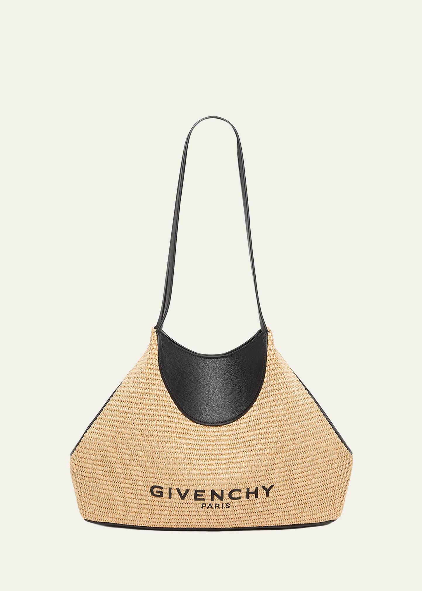Givenchy Facet Small Shoulder Bag in Faux Raffia - Bergdorf Goodman