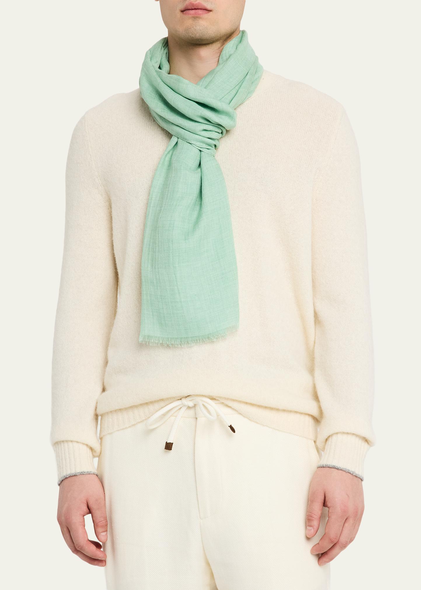 PIACENZA 1733 Men's Cashmere and Modal Eyelash-Fringe Solid Scarf