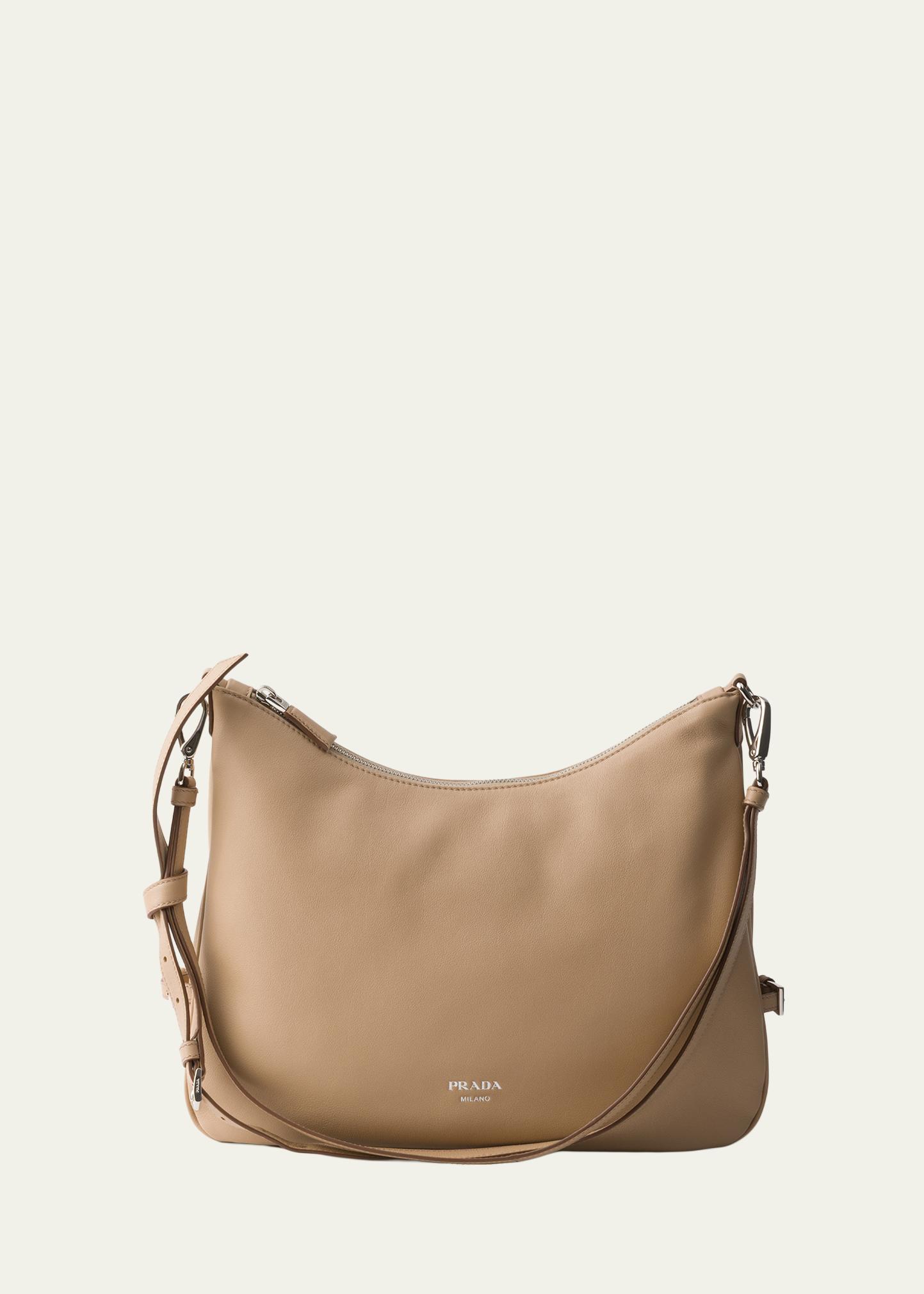 Prada Fold Large Leather Shoulder Bag - Bergdorf Goodman