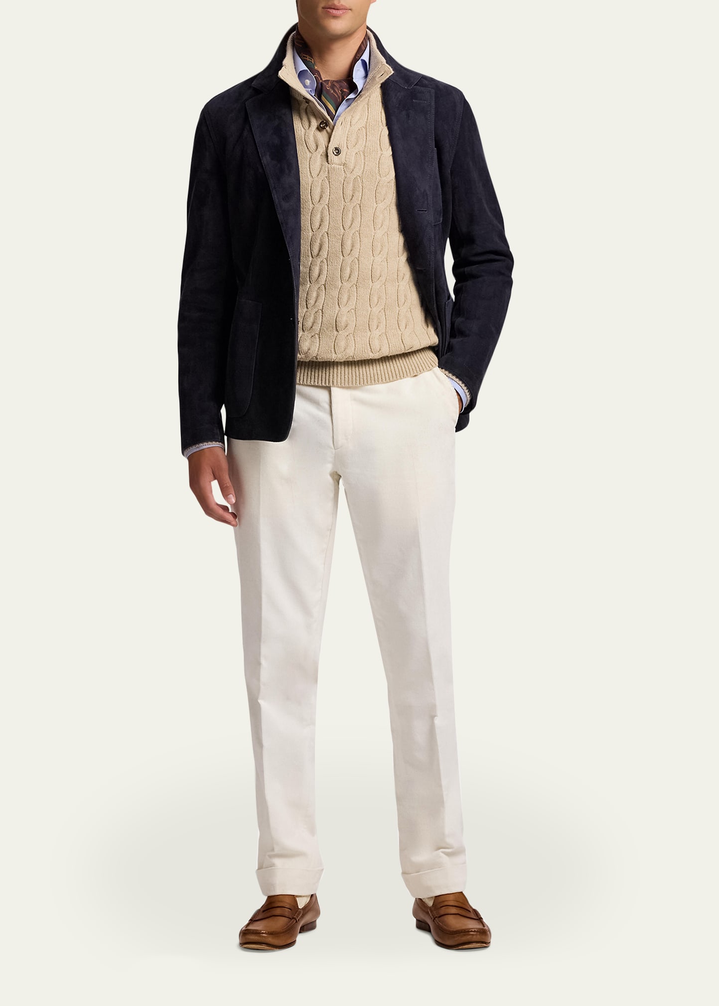 Ralph Lauren Purple Label Hand-Tailored Suede Sport Coat