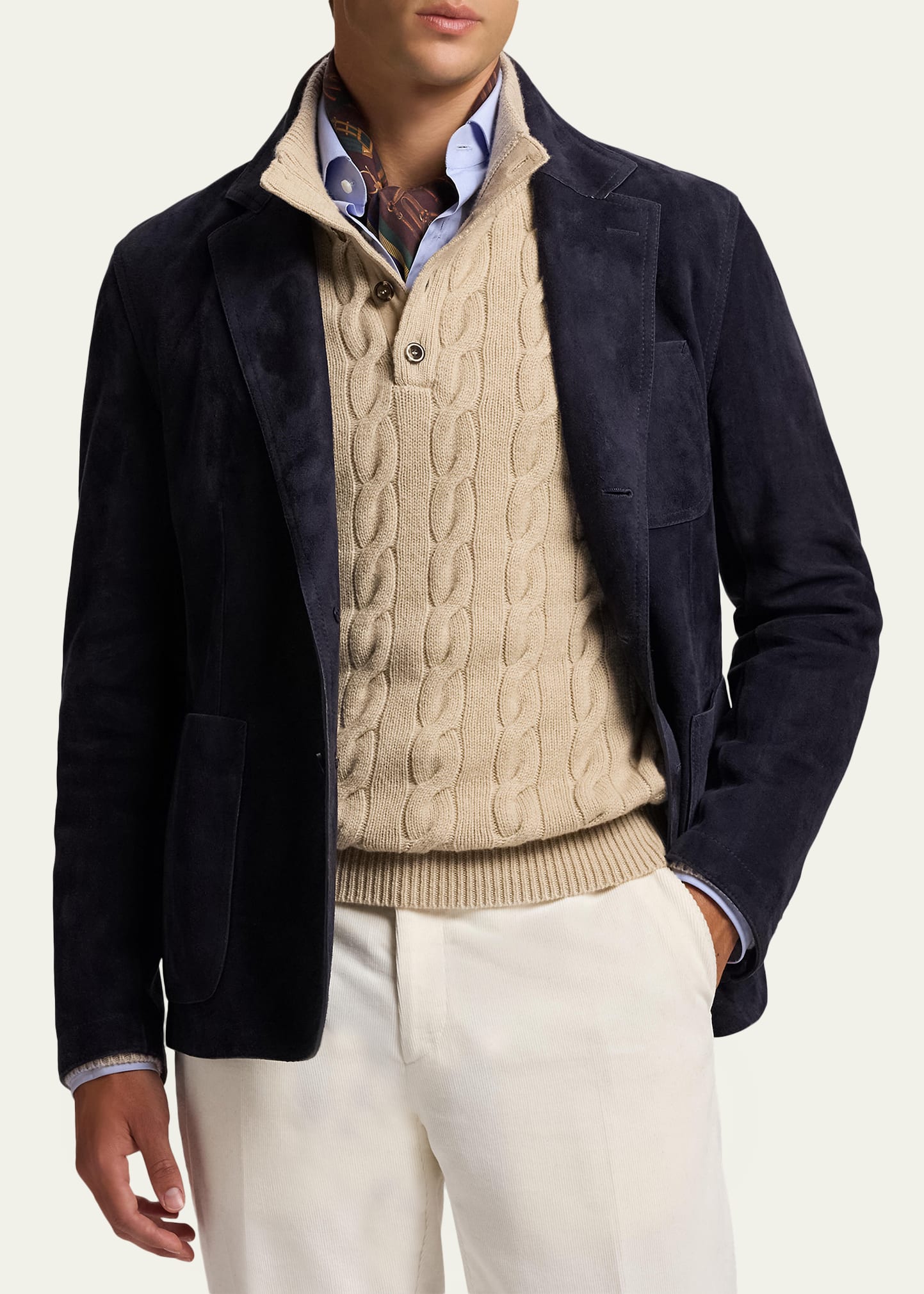Ralph Lauren Purple Label Hand-Tailored Suede Sport Coat