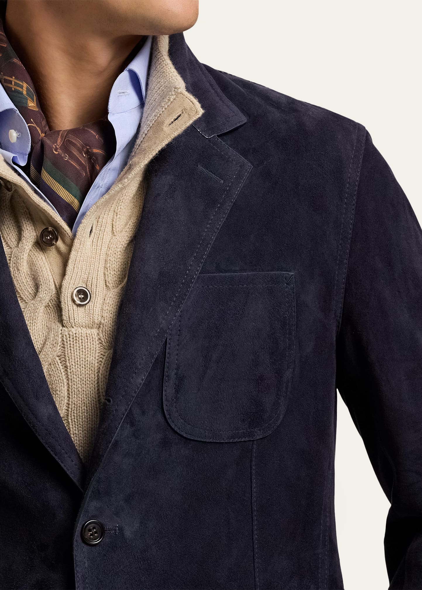 Ralph Lauren Purple Label Hand-Tailored Suede Sport Coat