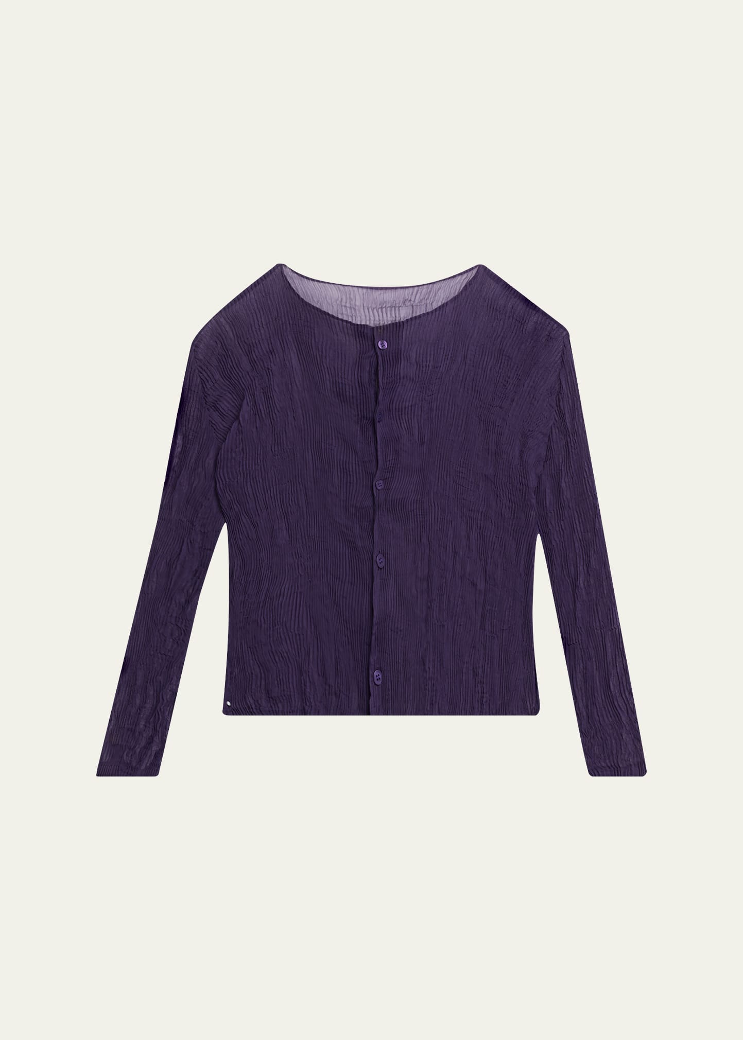 ISSEY MIYAKEのCHIFFON TWISTプリーツ、リバーシブル、黒紫 Issey Miyake Twisted Chiffon Plisse Cardigan - Bergdorf Goodman