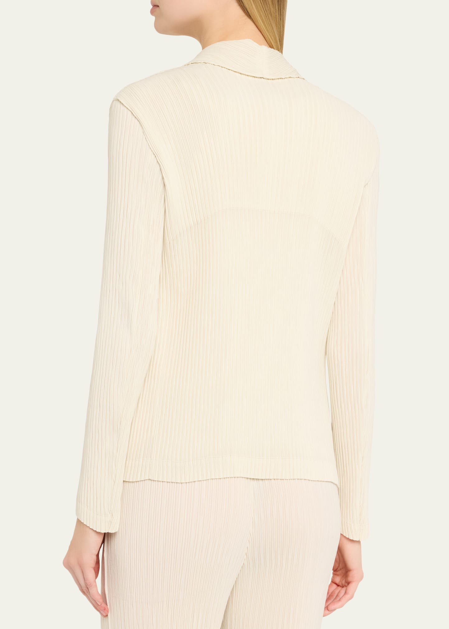 Issey Miyake Hatching Plisse Knit Single-Breasted Jacket