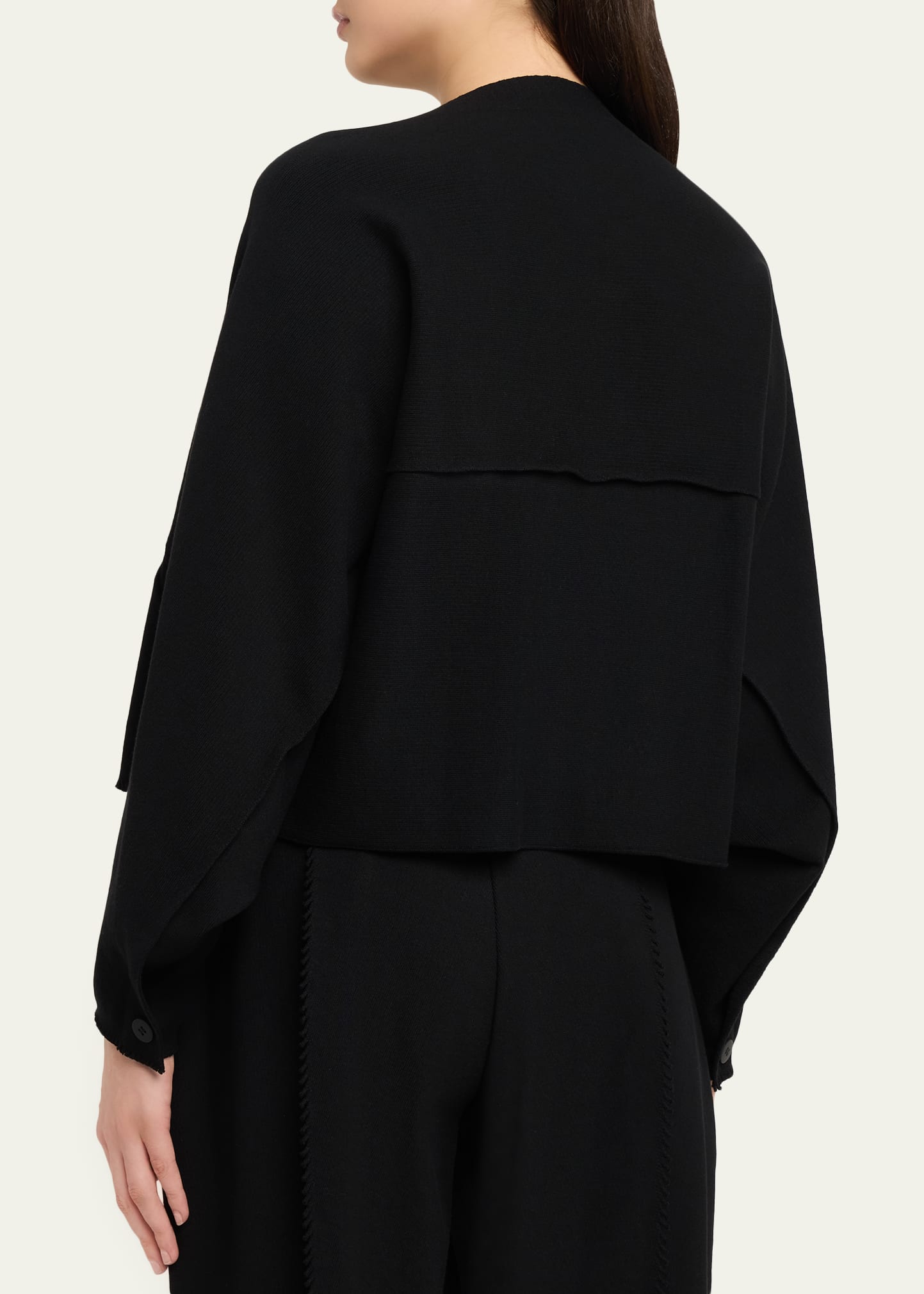 15313✨ISSEY MIYAKE 黒タグ モヘア カーディガン バイカラー Issey Miyake Campagne Stretch Cotton Cardigan - Bergdorf Goodman