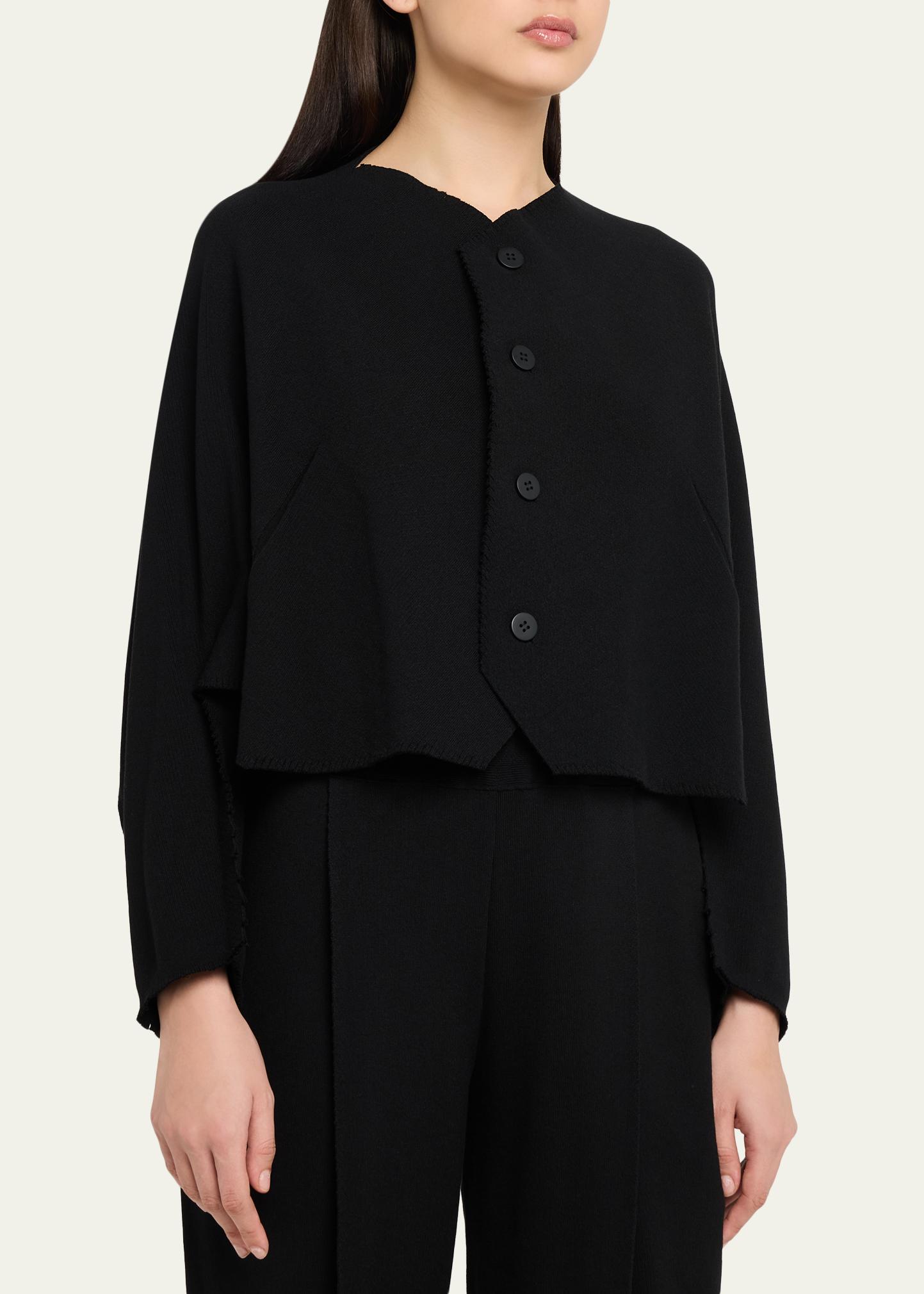 me ISSEY MIYAKE フリル カーディガン 半袖 黒 サンプル品 bg_5560336_100106_c